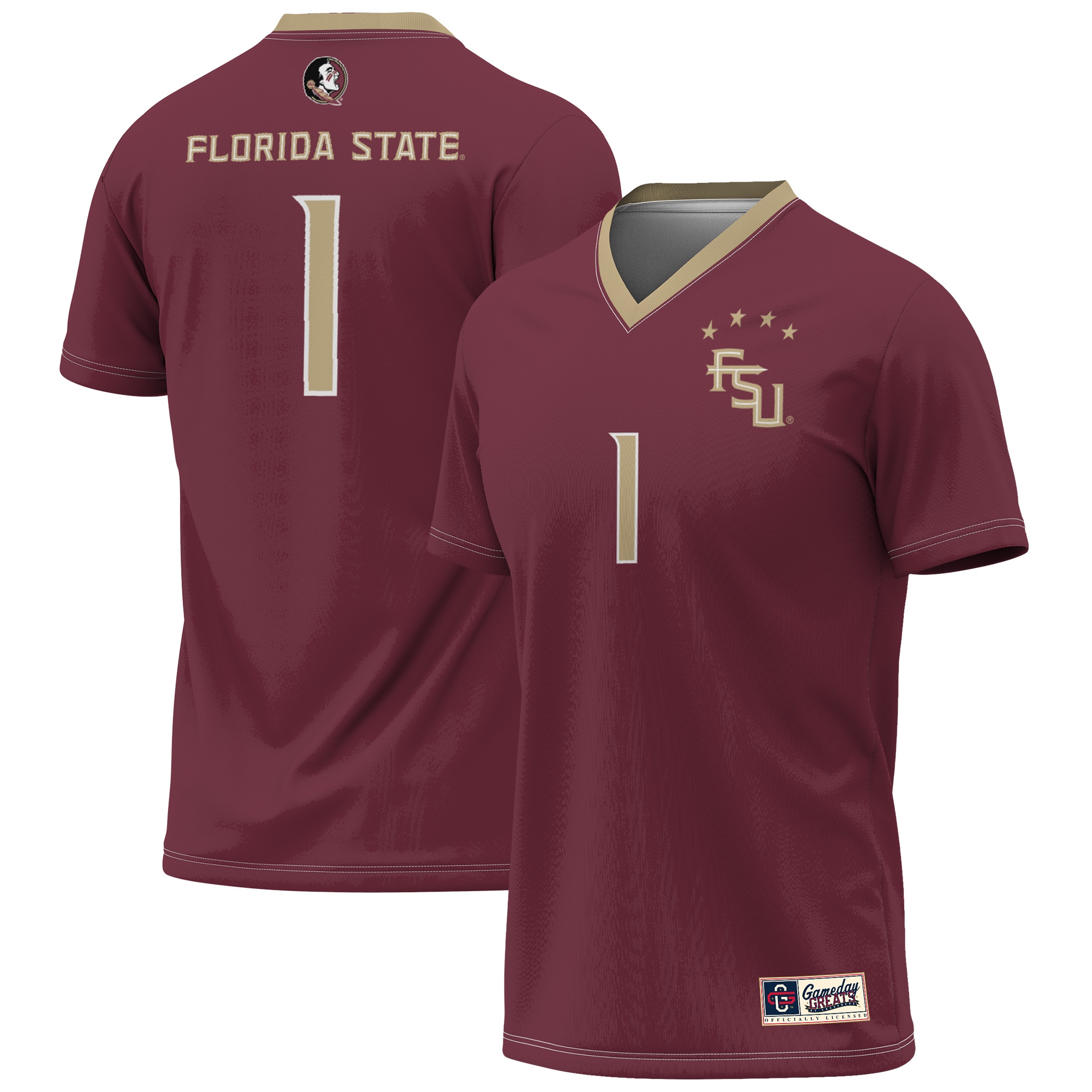  Florida State Seminoles GameDay Greats 2023 NCAA Women's Soccer National Champions Four-Star Fashion Jersey – Garnet