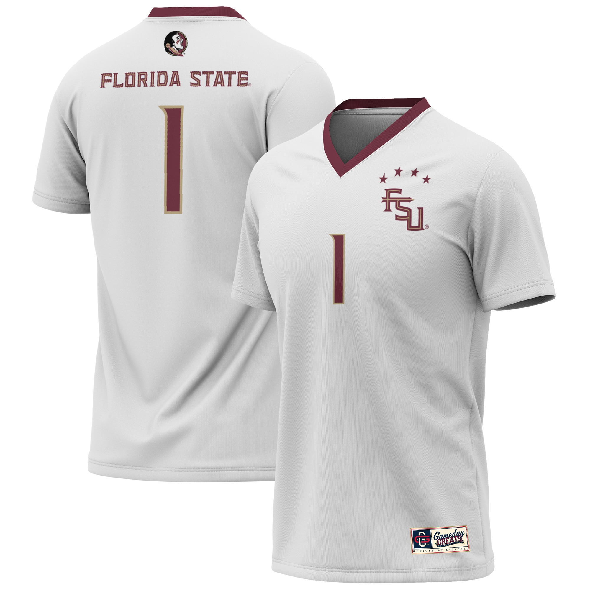  Florida State Seminoles GameDay Greats Youth 2023 NCAA Women's Soccer National Champions Four-Star Fashion Jersey – White