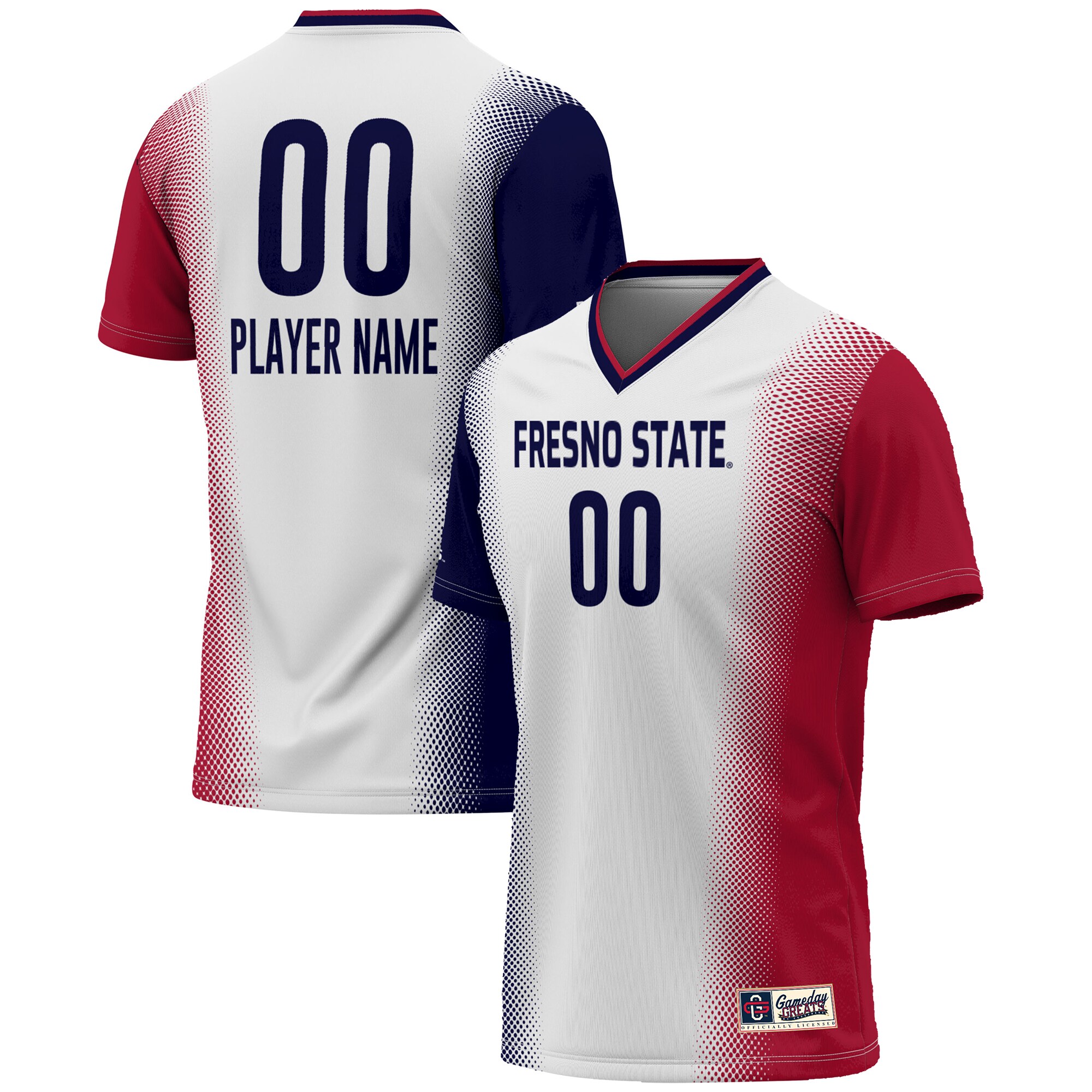  Fresno State Bulldogs GameDay Greats Unisex NIL Pick-A-Player Lightweight Women's Soccer Jersey - White