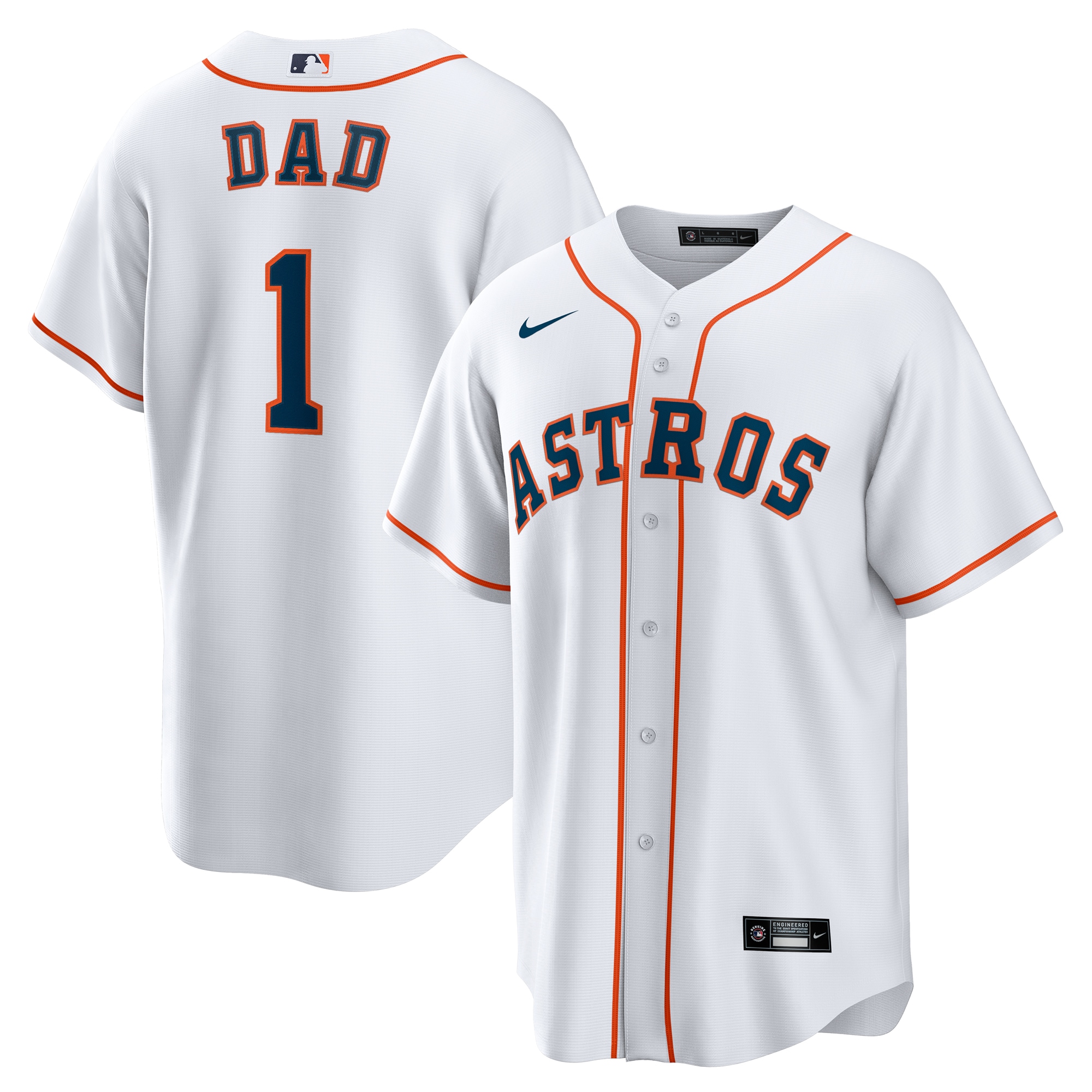  Houston Astros #1 Dad Home Jersey - White