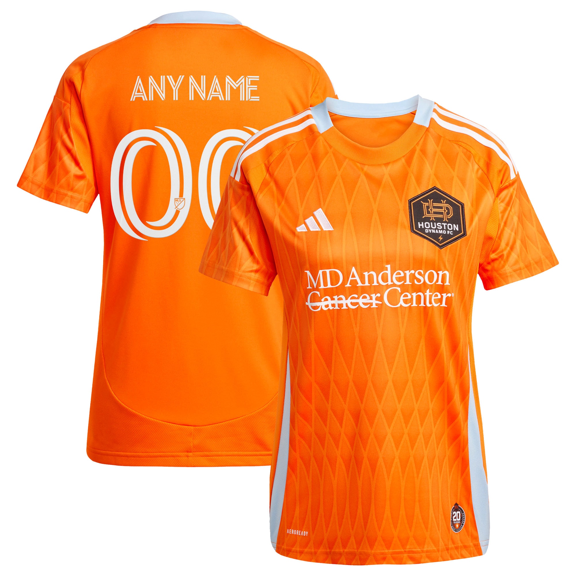  Houston Dynamo FC Women's 2025 Season 20 Custom Jersey - Orange