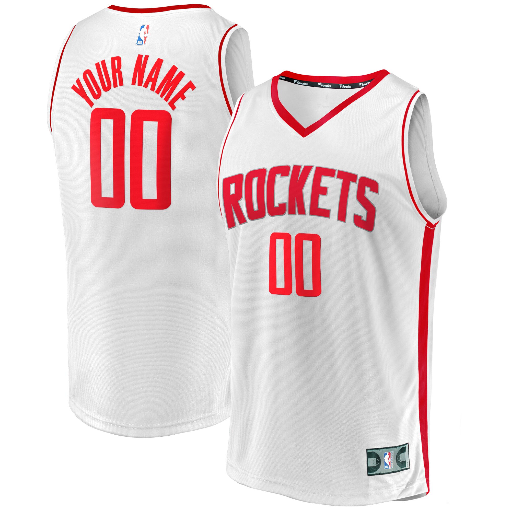  Houston Rockets Fanatics Youth Fast Break Custom Jersey - Association Edition - White