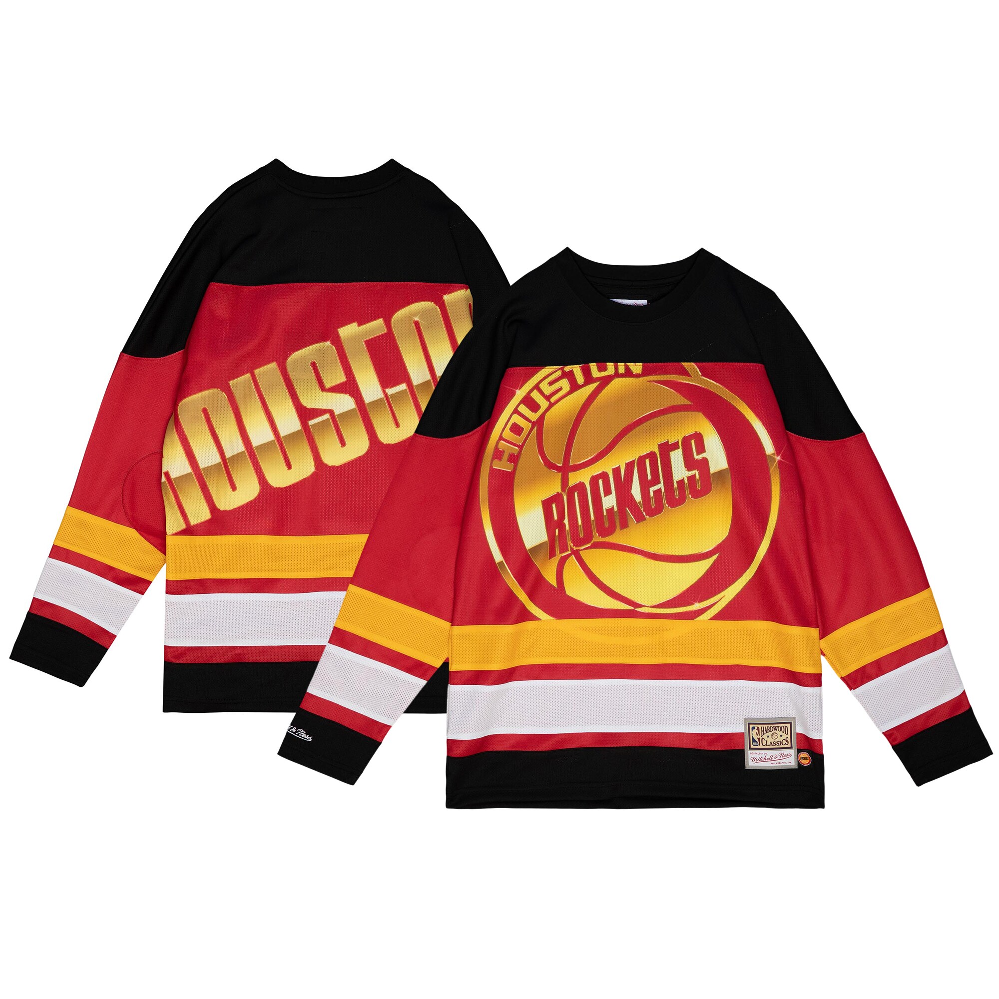  Houston Rockets Mitchell & Ness Women's Hardwood Classics Big Face 4.0 Hockey Jersey - Red