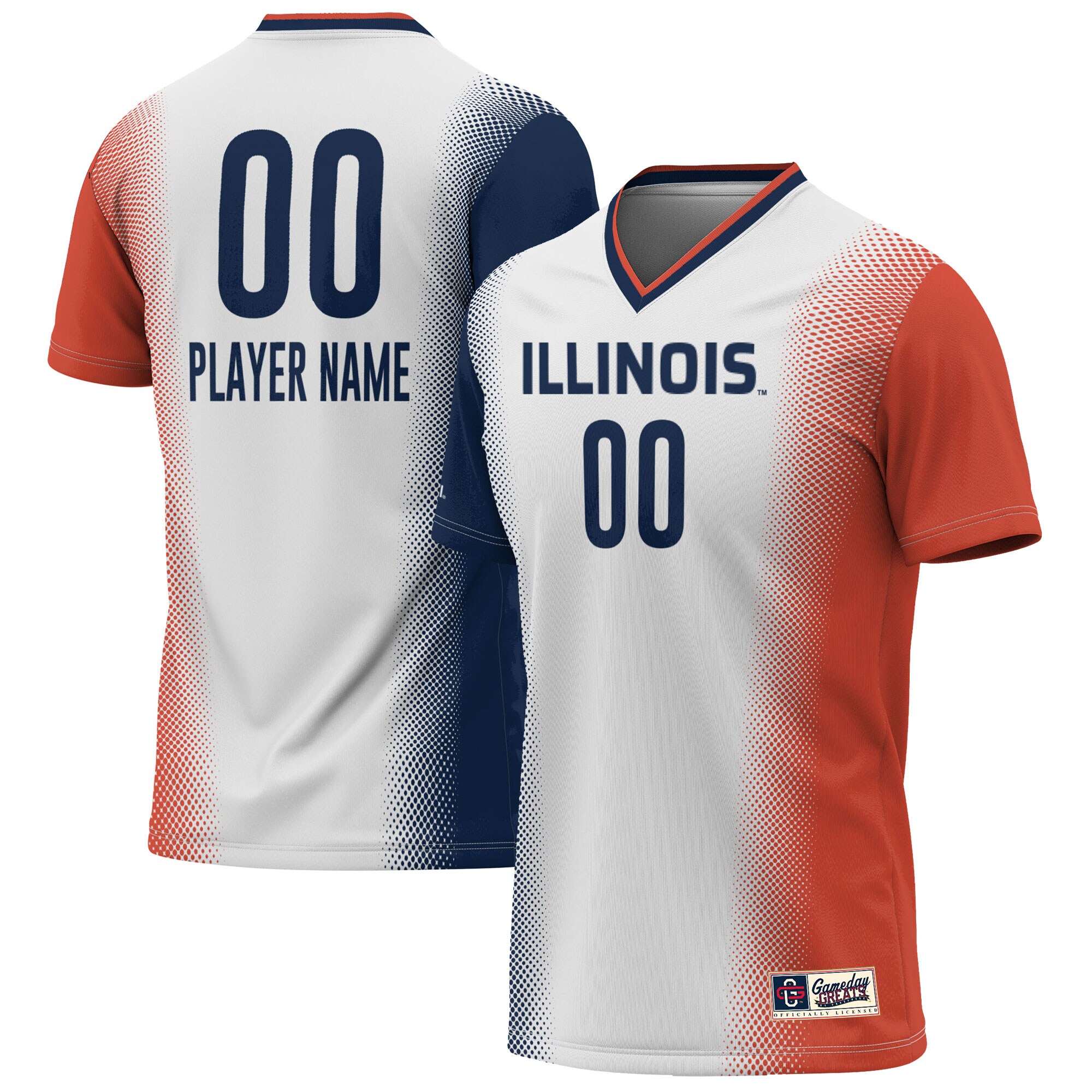  Illinois Fighting Illini GameDay Greats Unisex Pick-A-Player NIL Lightweight Soccer Jersey - White