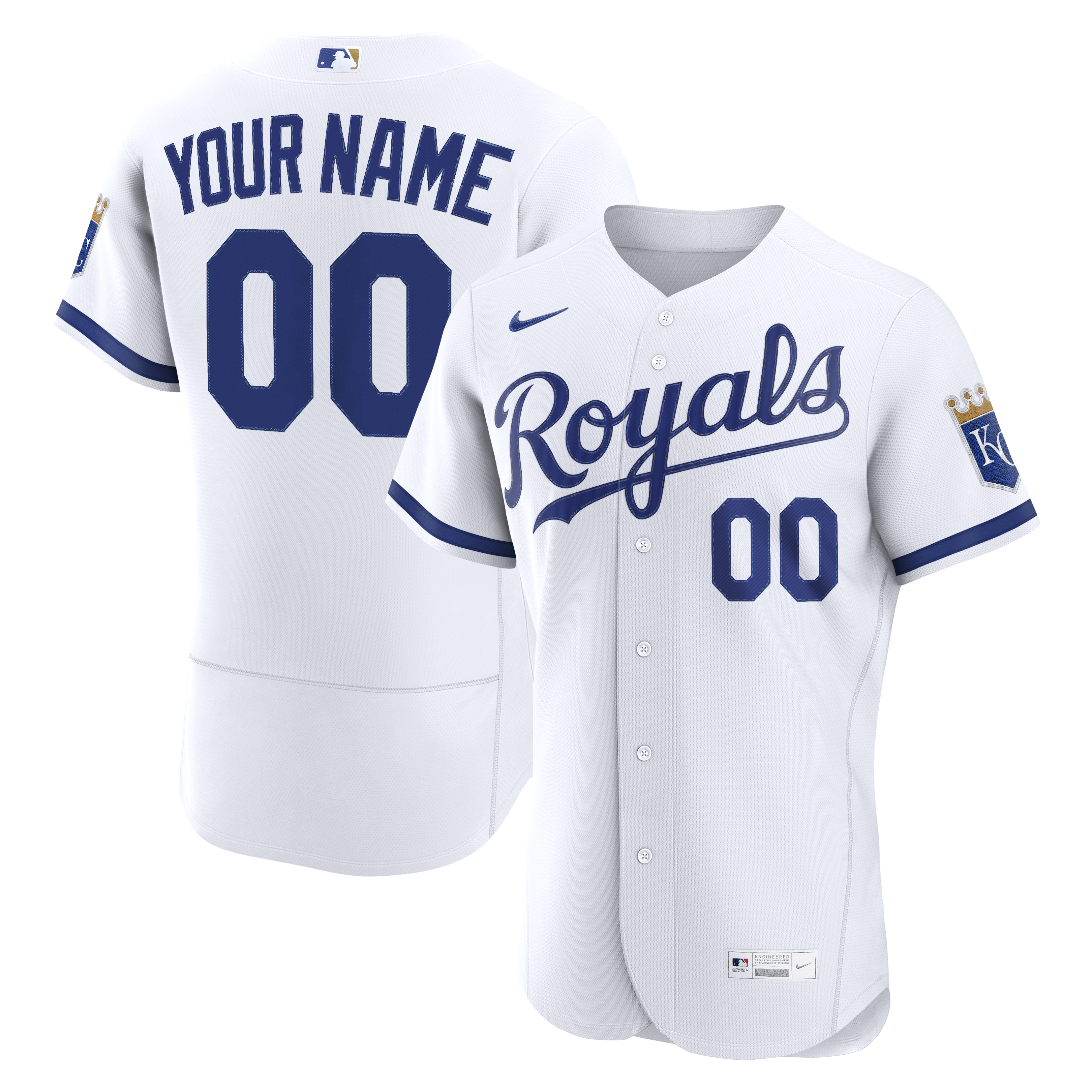  Kansas City Royals Home Custom Jersey - White