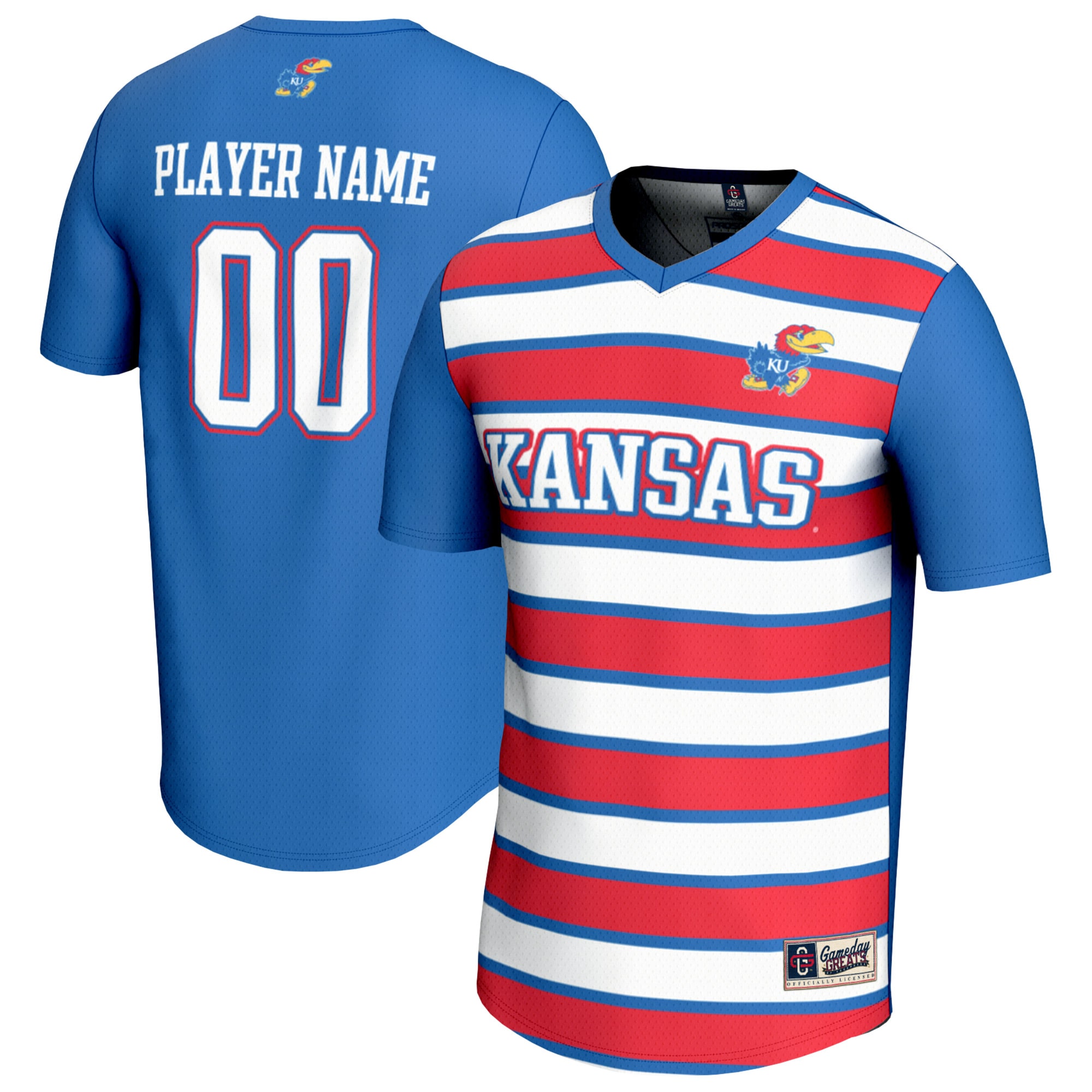  Kansas Jayhawks GameDay Greats Youth NIL Pick-A-Player Collegiate Women's Soccer Lightweight Fashion Jersey - Royal
