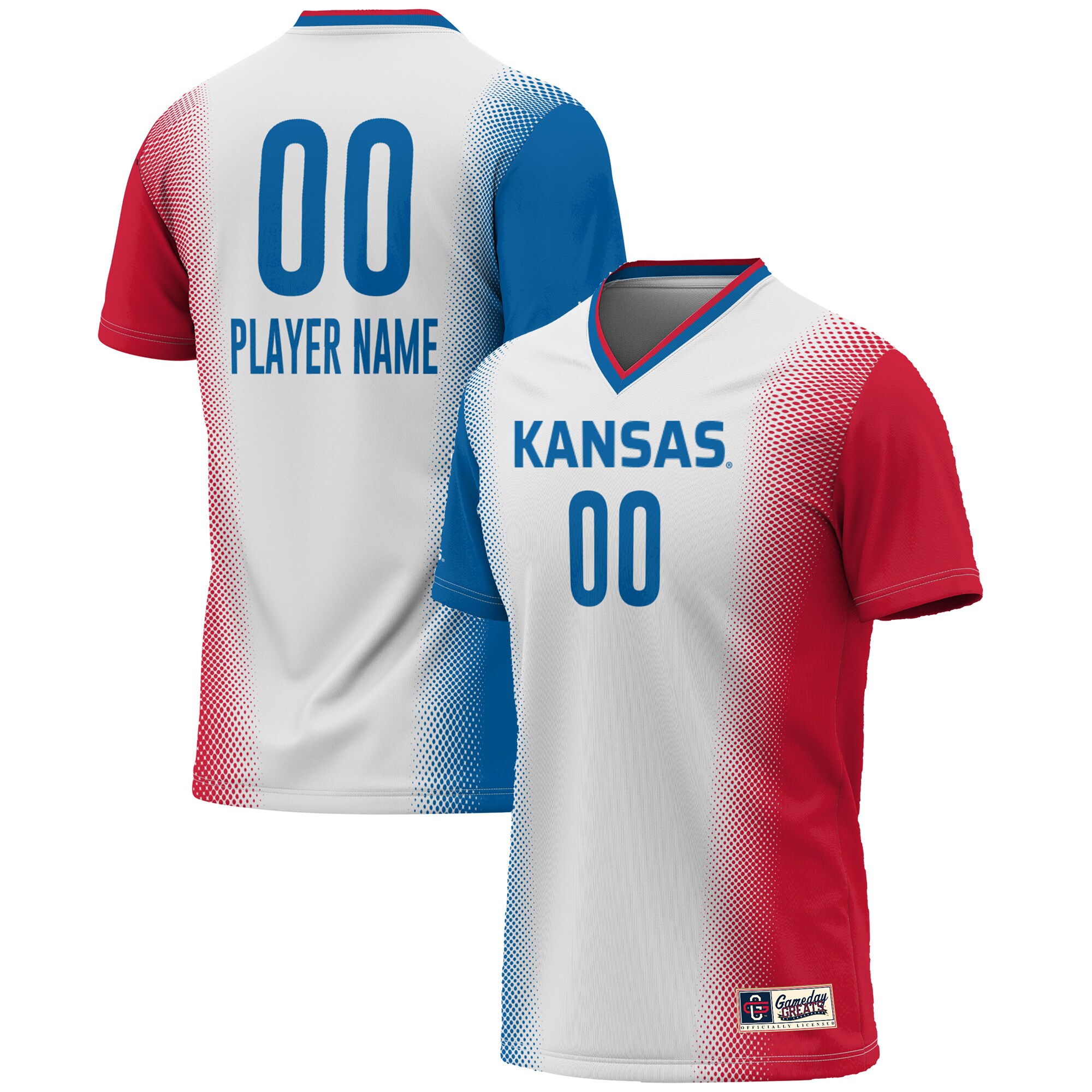  Kansas Jayhawks GameDay Greats Youth NIL Pick-A-Player Lightweight Women's Soccer Jersey - White