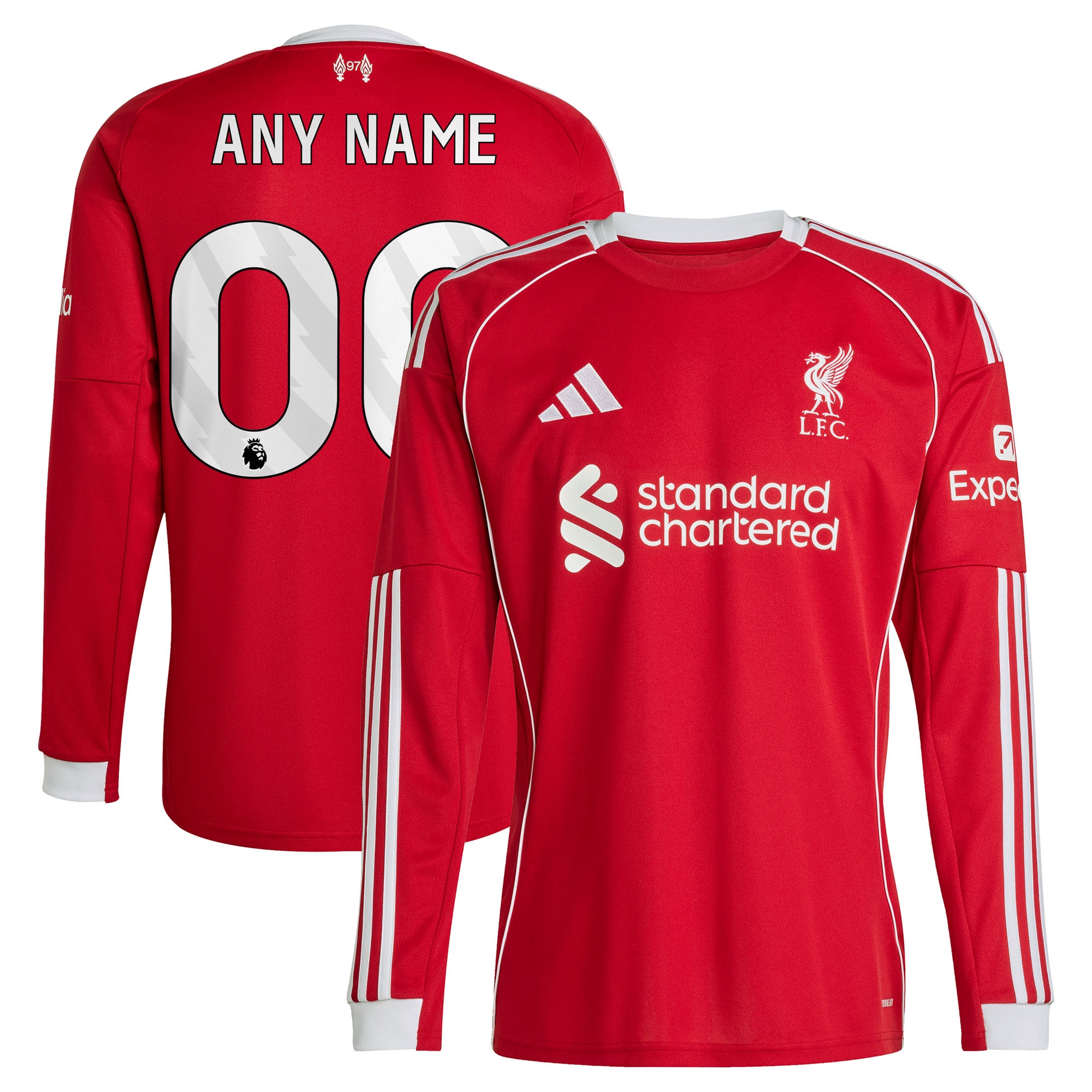  Liverpool 2025/26 Home Custom Long Sleeve Jersey