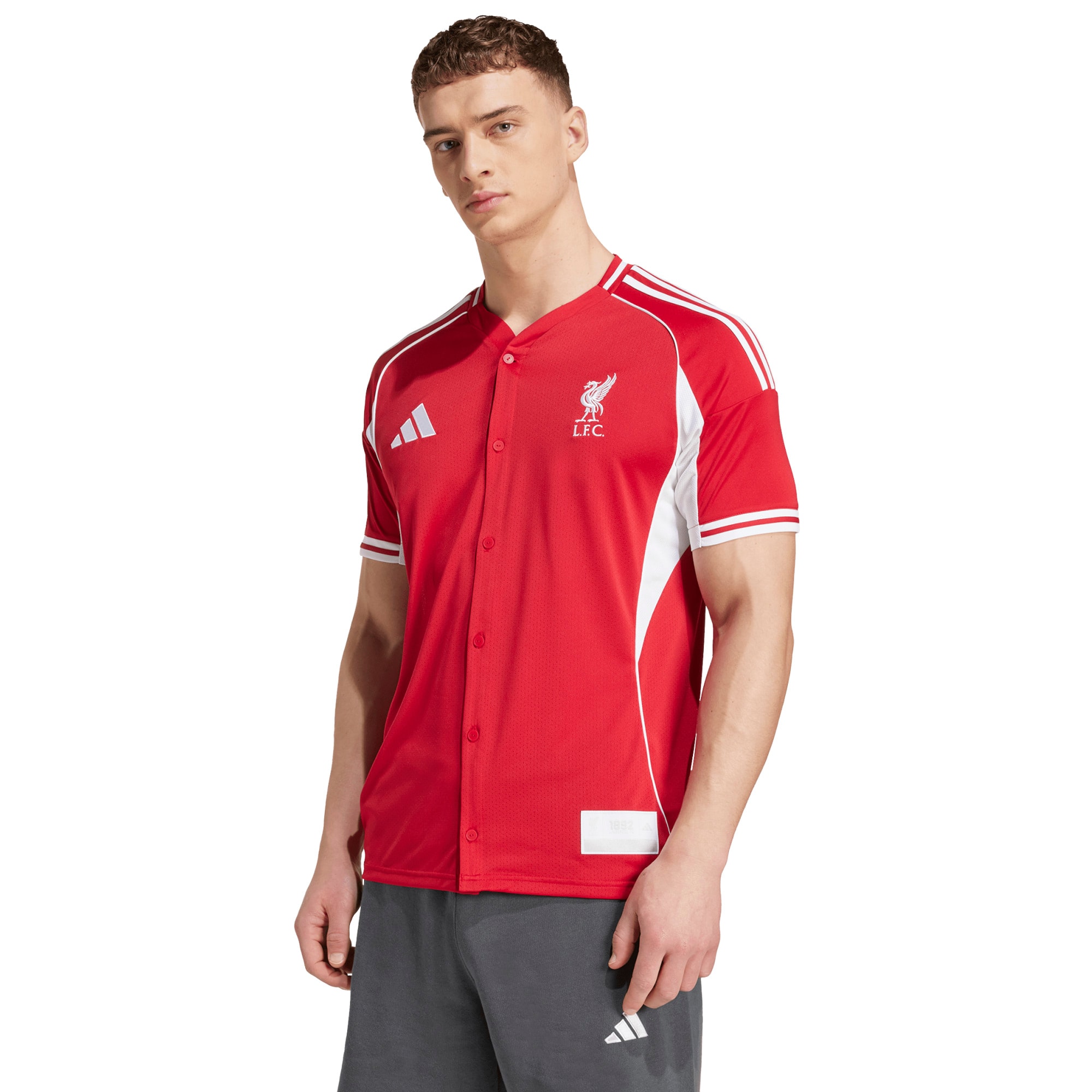  Liverpool Full-Button Baseball Jersey - Red