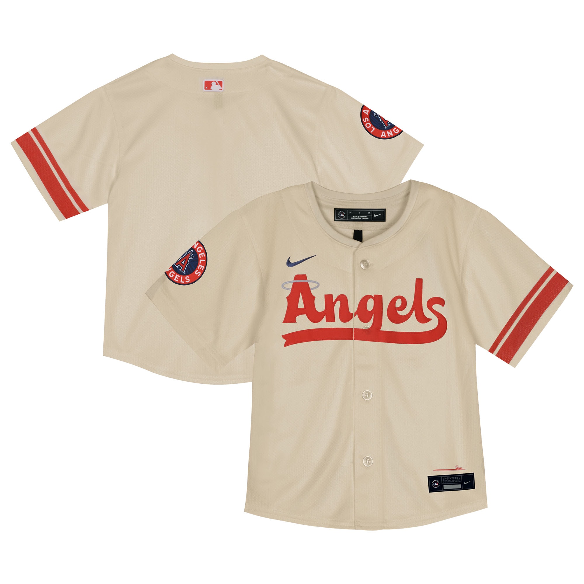  Los Angeles Angels Toddler City Connect Team Limited Jersey - Natural