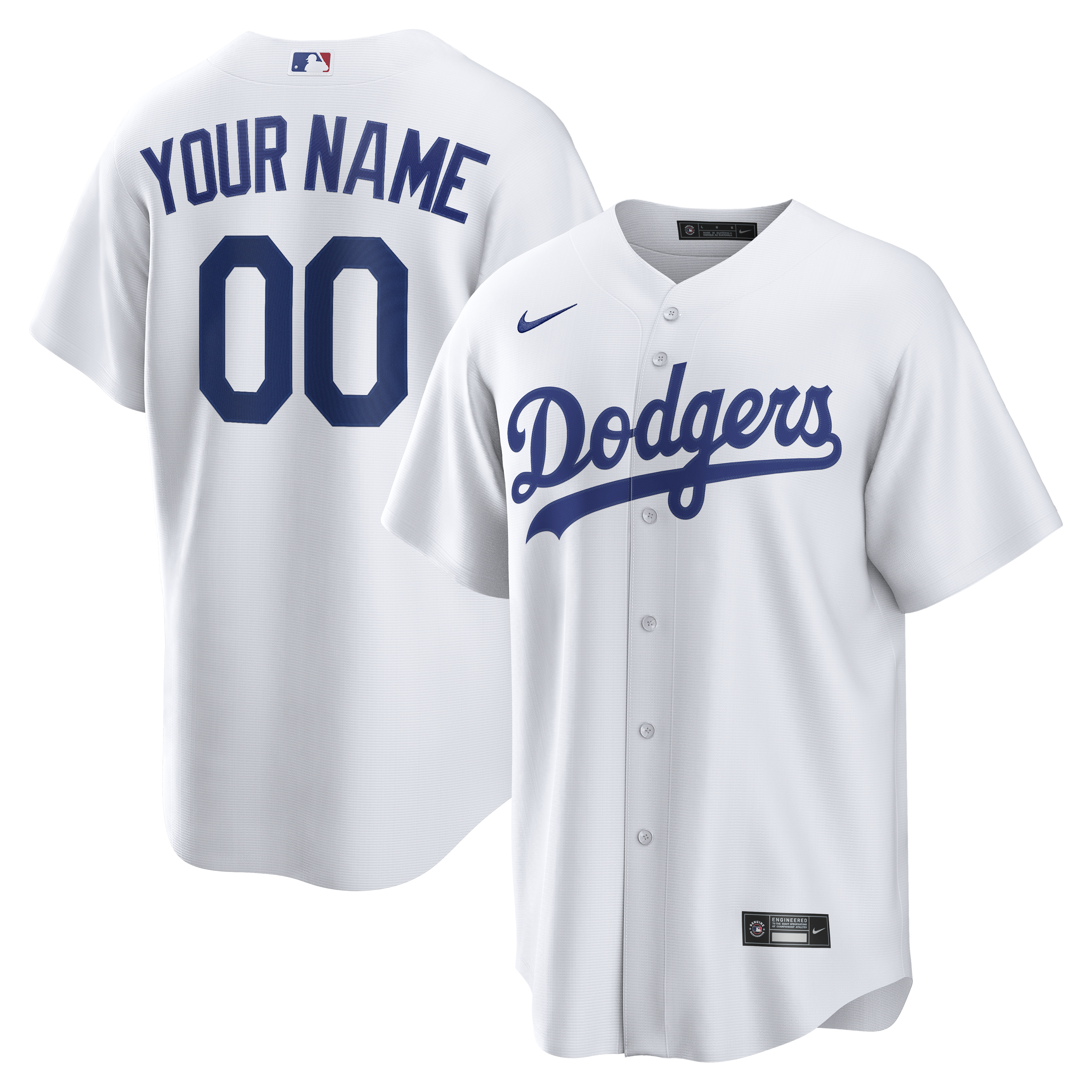  Los Angeles Dodgers Home Custom Jersey - White