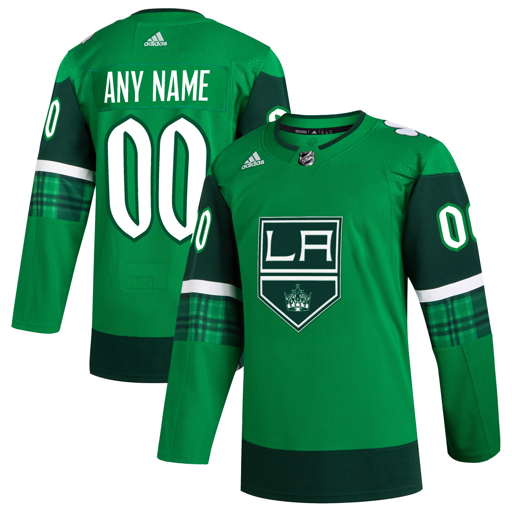  Los Angeles Kings adidas St. Patrick's Day Authentic Custom Jersey - Kelly Green