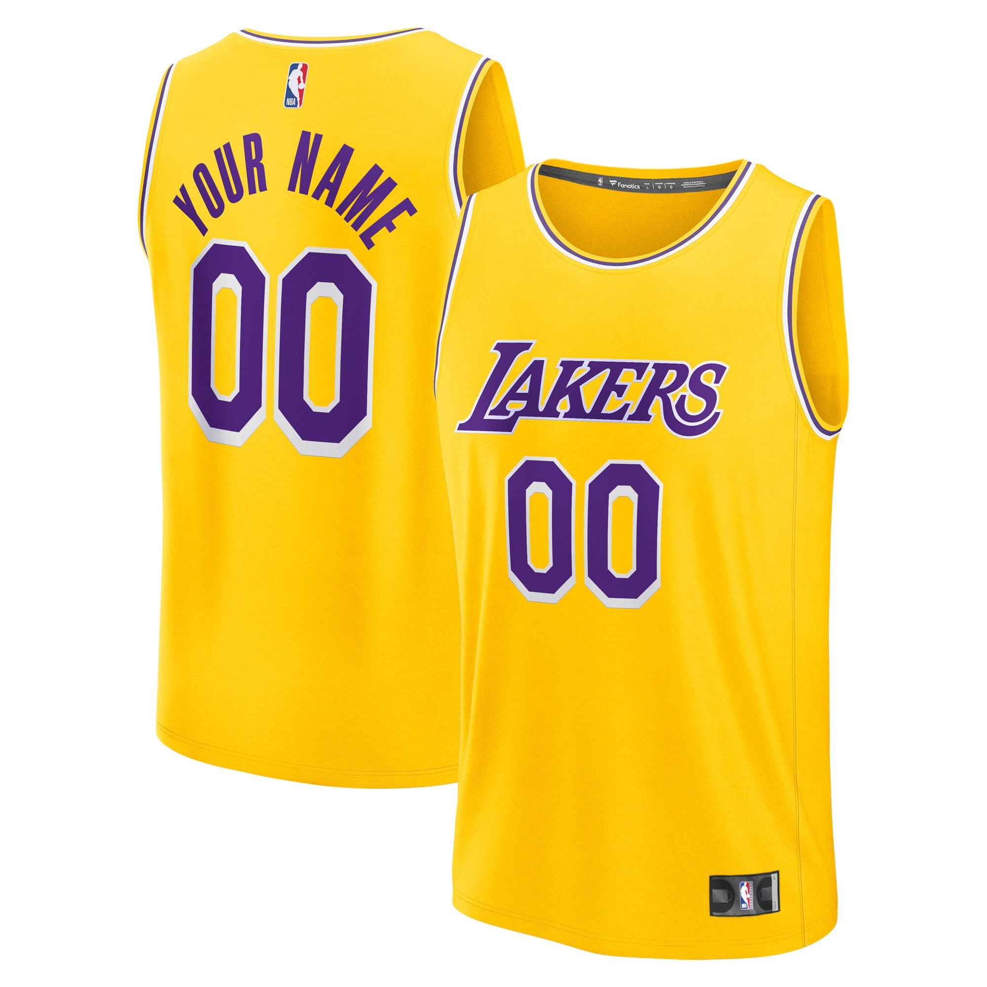  Los Angeles Lakers Fanatics Fast Break Custom Jersey - Icon Edition