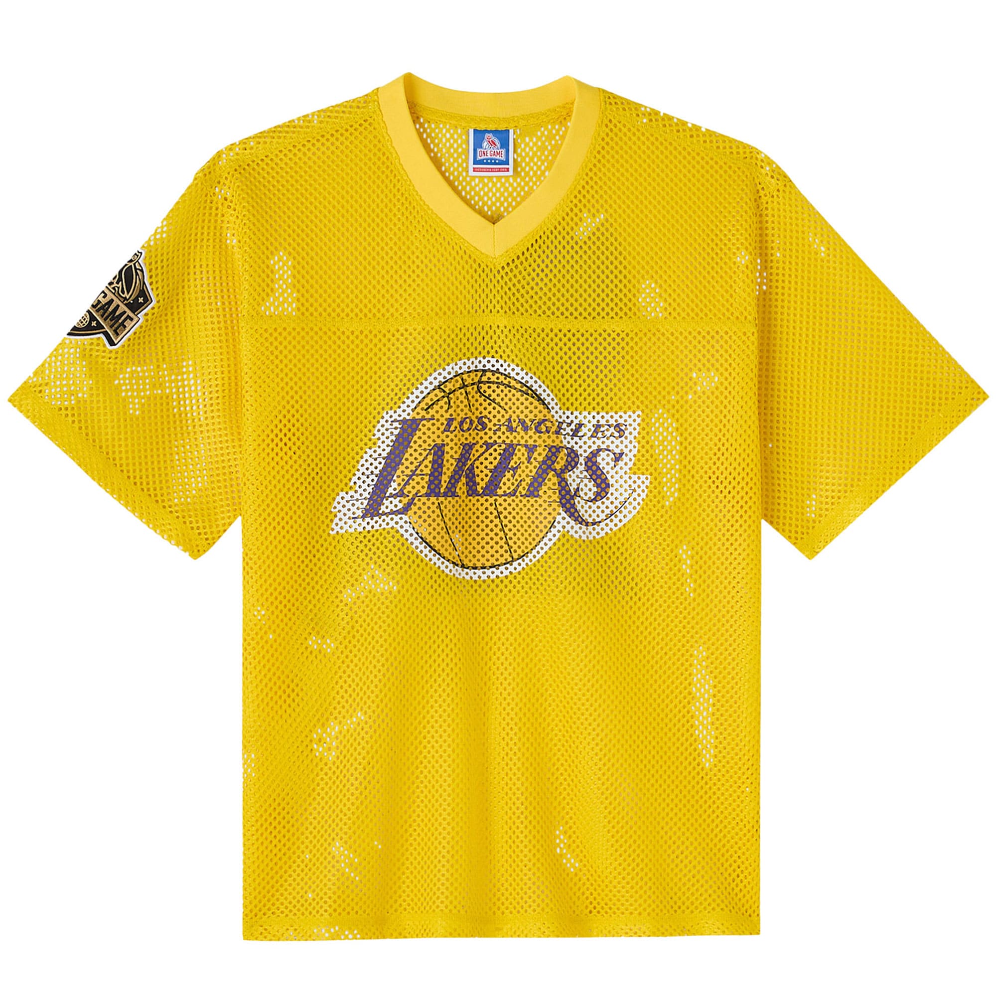  Los Angeles Lakers OVO x Mesh Football Fashion Jersey - Gold