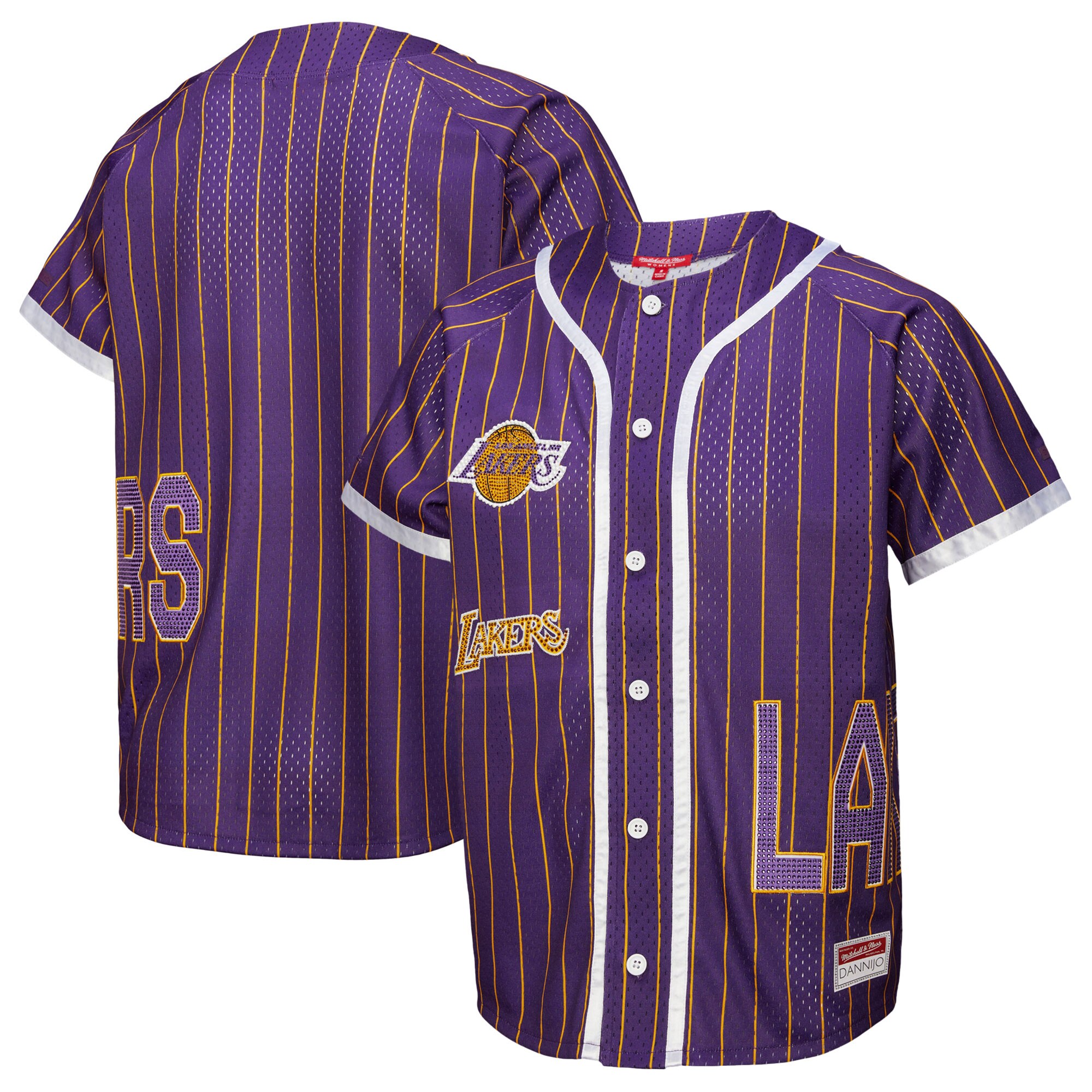  Los Angeles Lakers x DANNIJO Women's Fashion Baseball Jersey - Purple