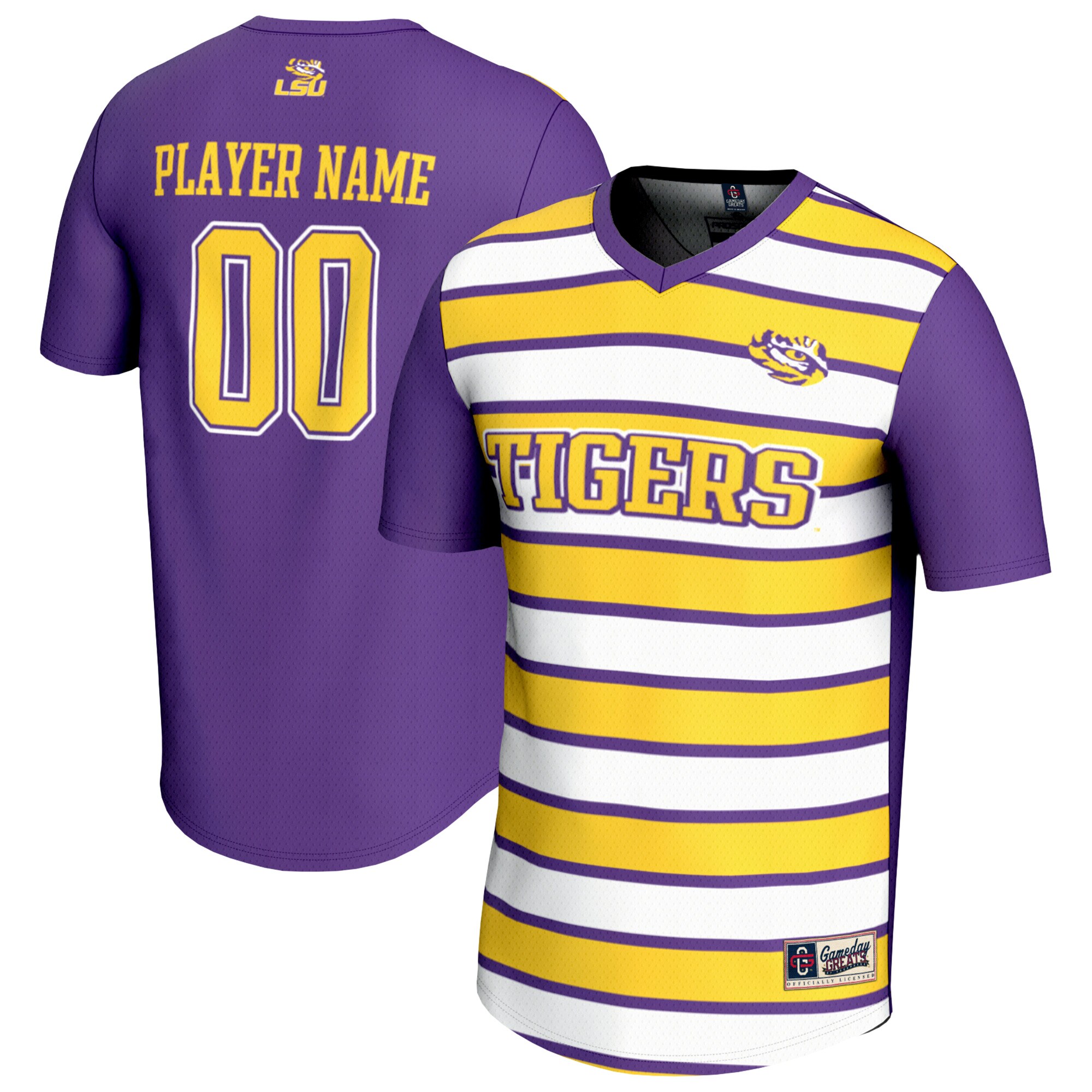  LSU Tigers GameDay Greats Unisex NIL Pick-A-Player Collegiate Women's Soccer Lightweight Fashion Jersey - Purple/Gold