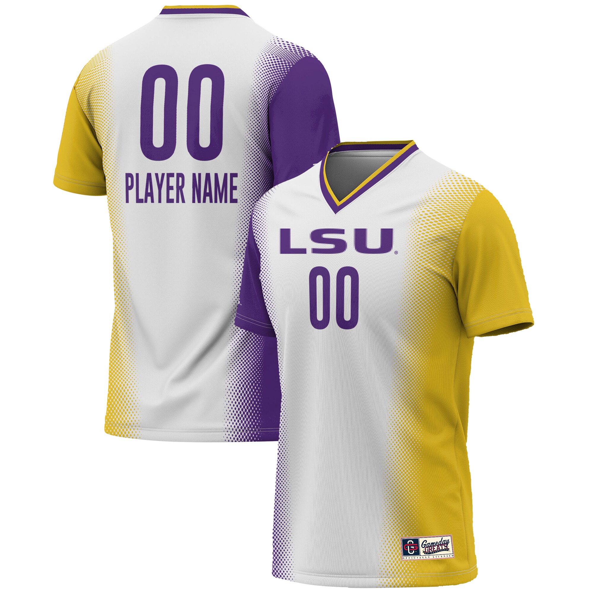  LSU Tigers GameDay Greats Youth NIL Pick-A-Player Lightweight Women's Soccer Jersey - White
