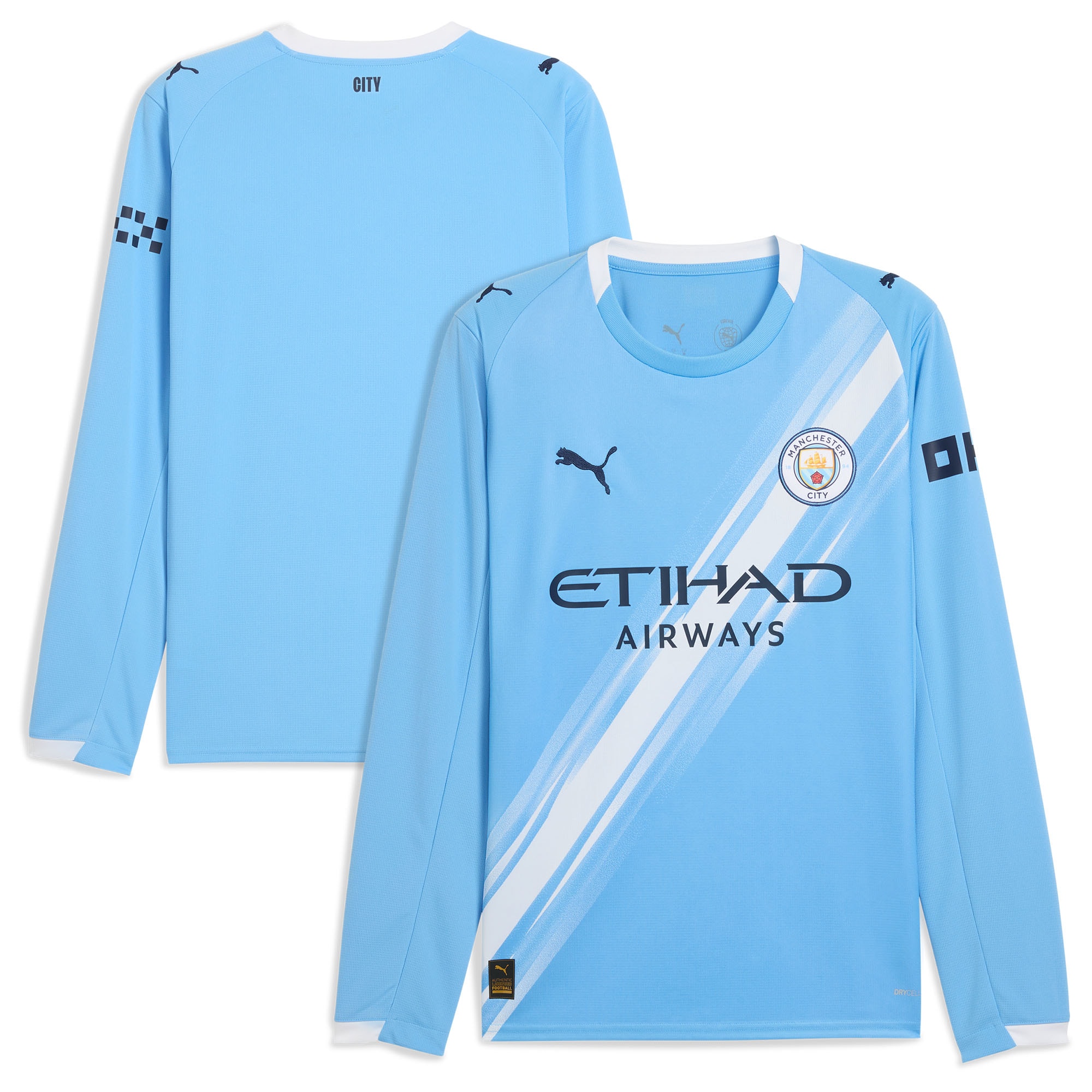  Manchester City Puma 2025/26 Home Long Sleeve Jersey - Sky Blue