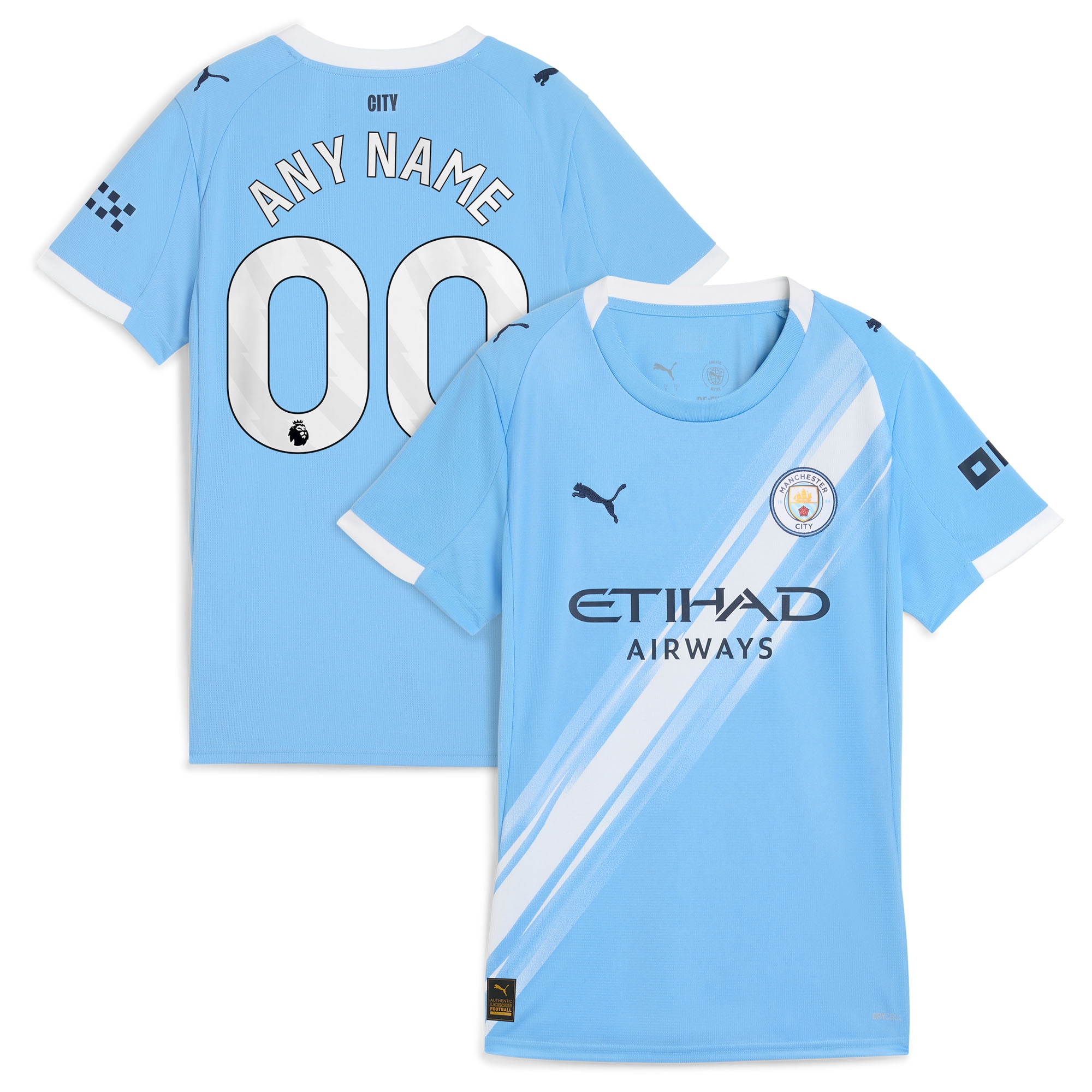  Manchester City Puma Women's 2025/26 Home Custom Jersey - Sky Blue