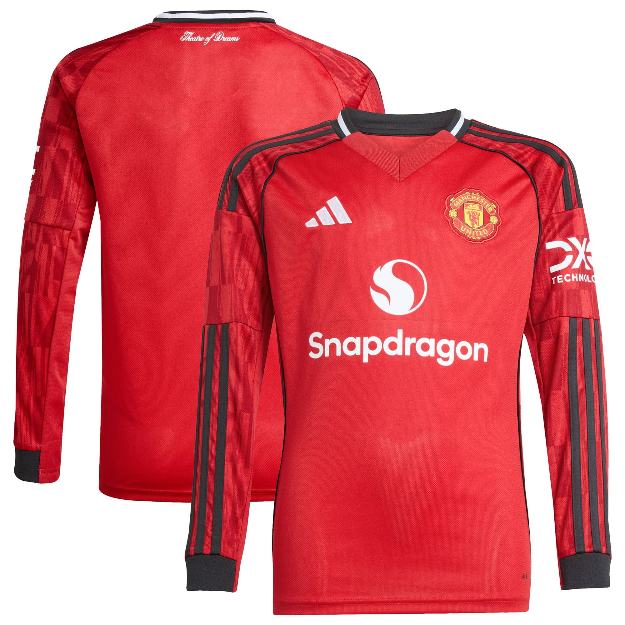  Manchester United Youth Home 2025/26 Long Sleeve Jersey - Red