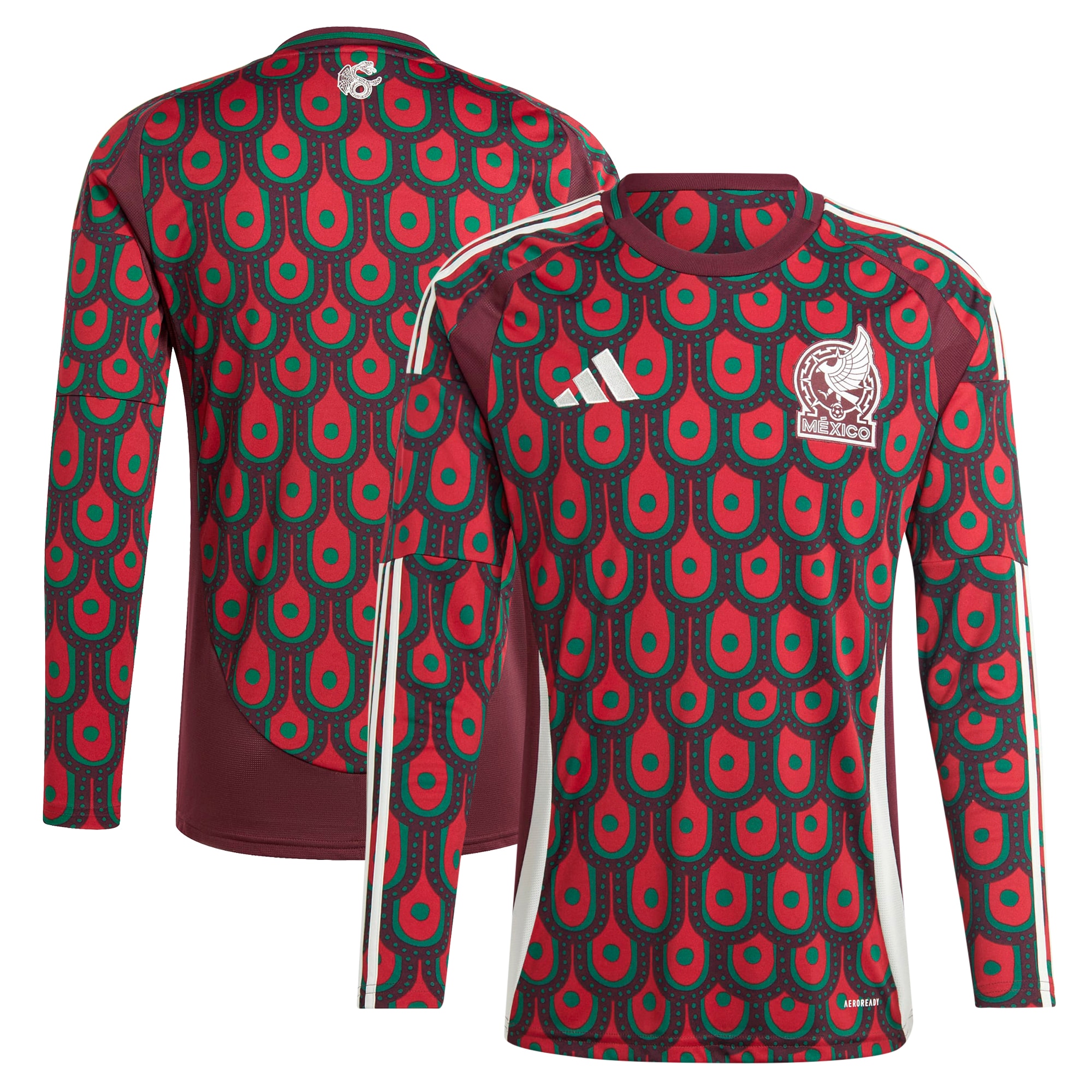  Mexico National Team 2024 Home Long Sleeve Jersey - Burgundy