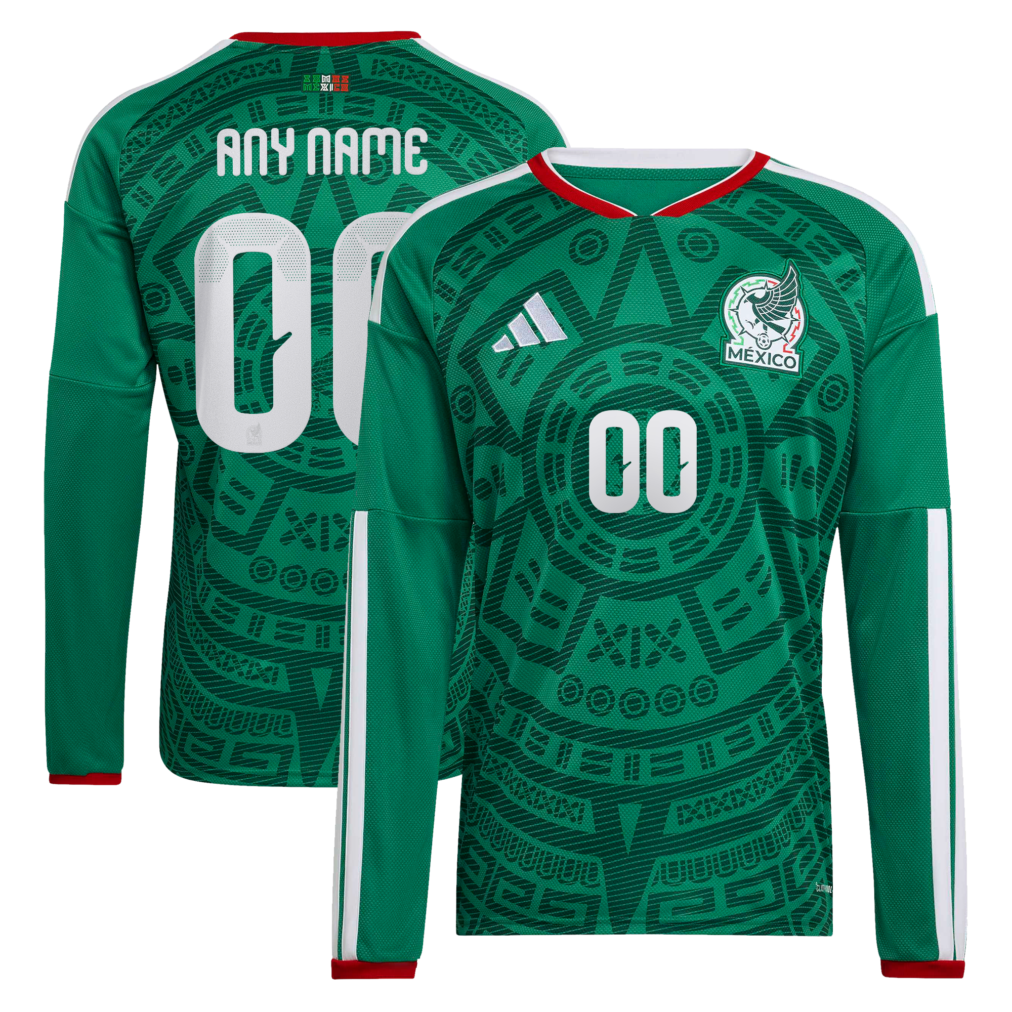  Mexico National Team 2026 Home Long Sleeve Custom Jersey