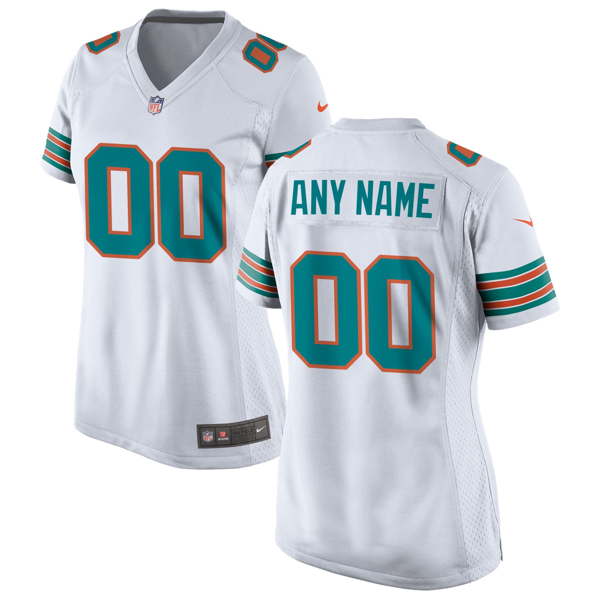  Miami Dolphins Women's Alternate Custom Game Jersey