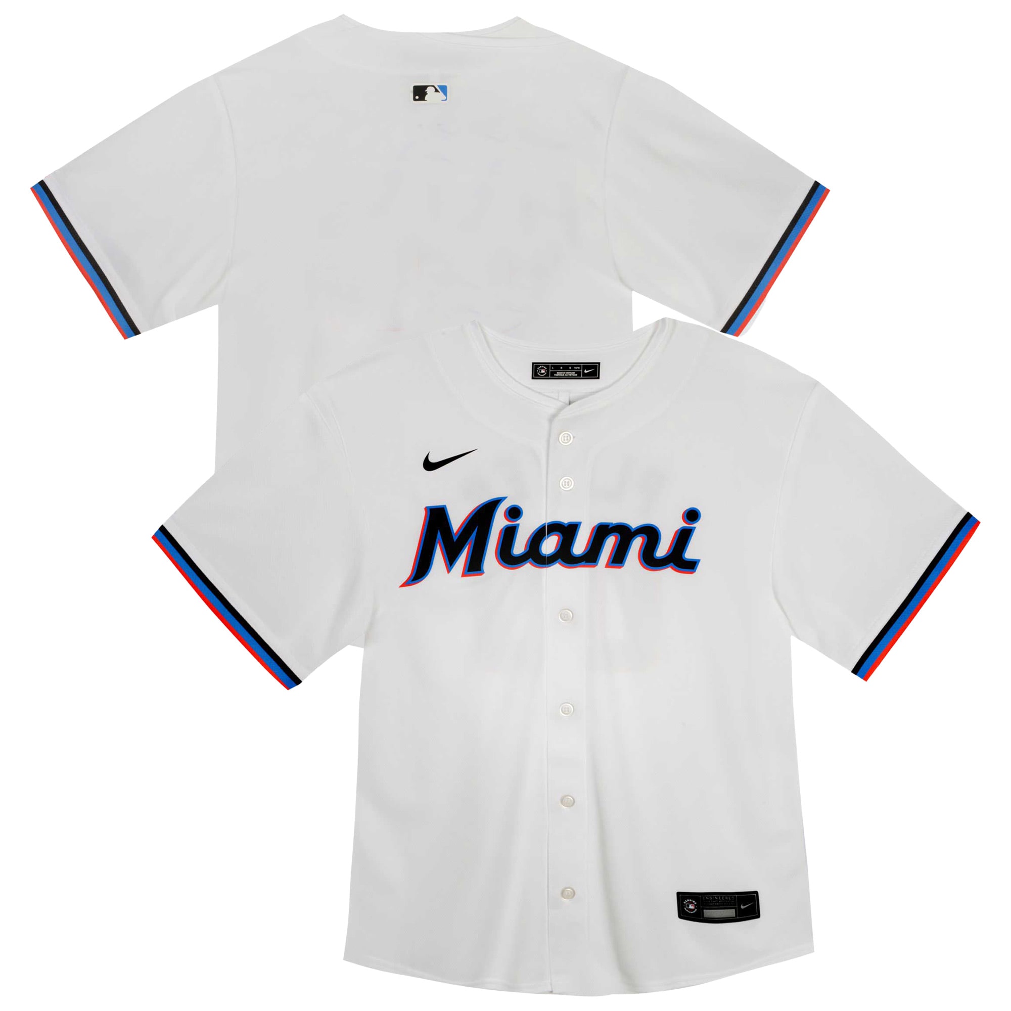  Miami Marlins Youth Home Game Jersey - White