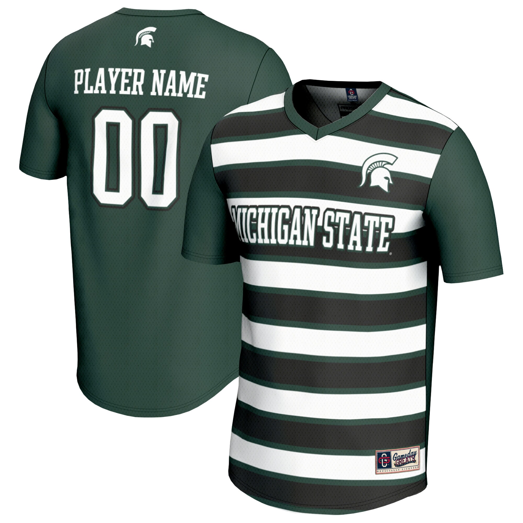  Michigan State Spartans GameDay Greats Youth NIL Pick-A-Player Collegiate Women's Soccer Lightweight Fashion Jersey - Green/Black