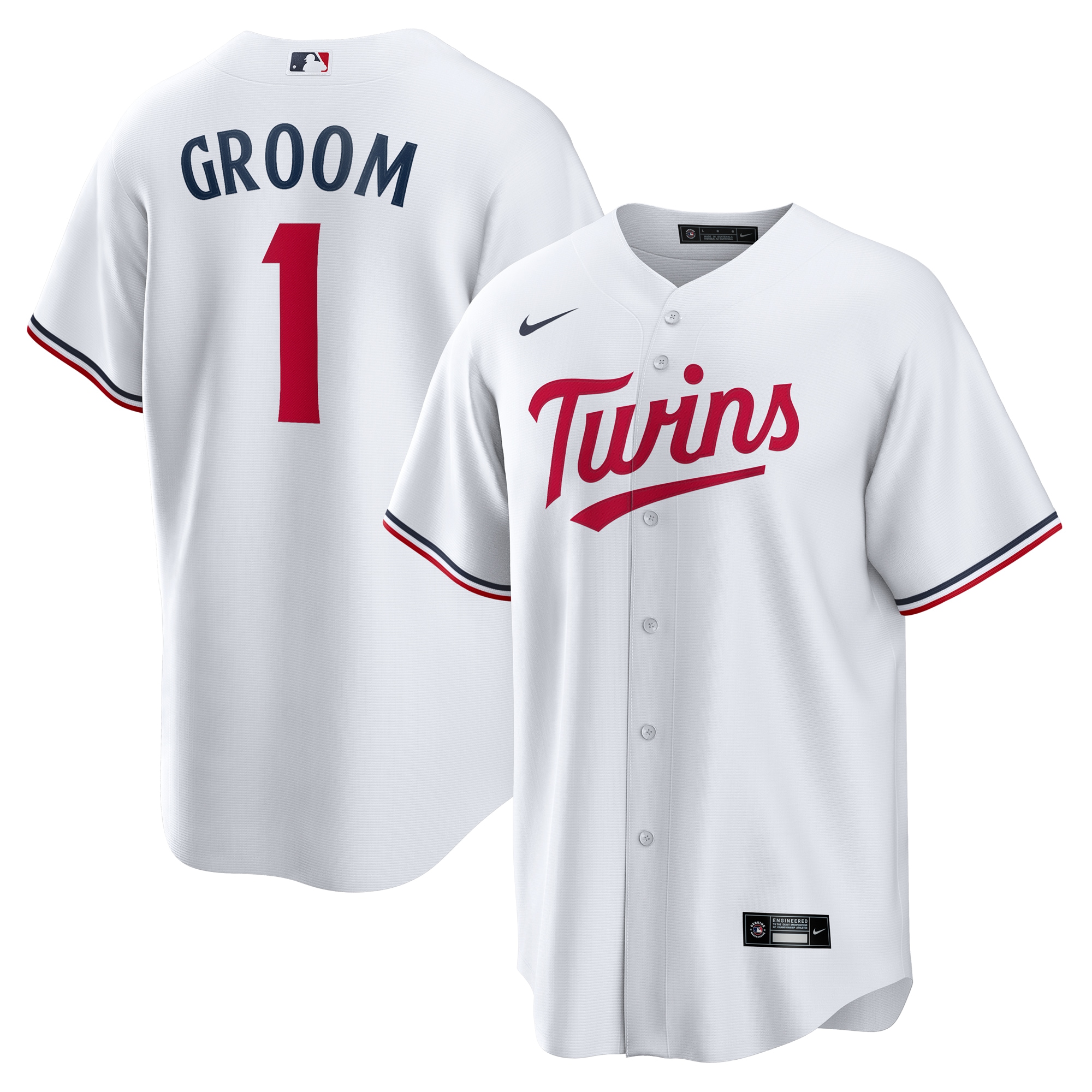  Minnesota Twins #1 Groom Home Jersey - White