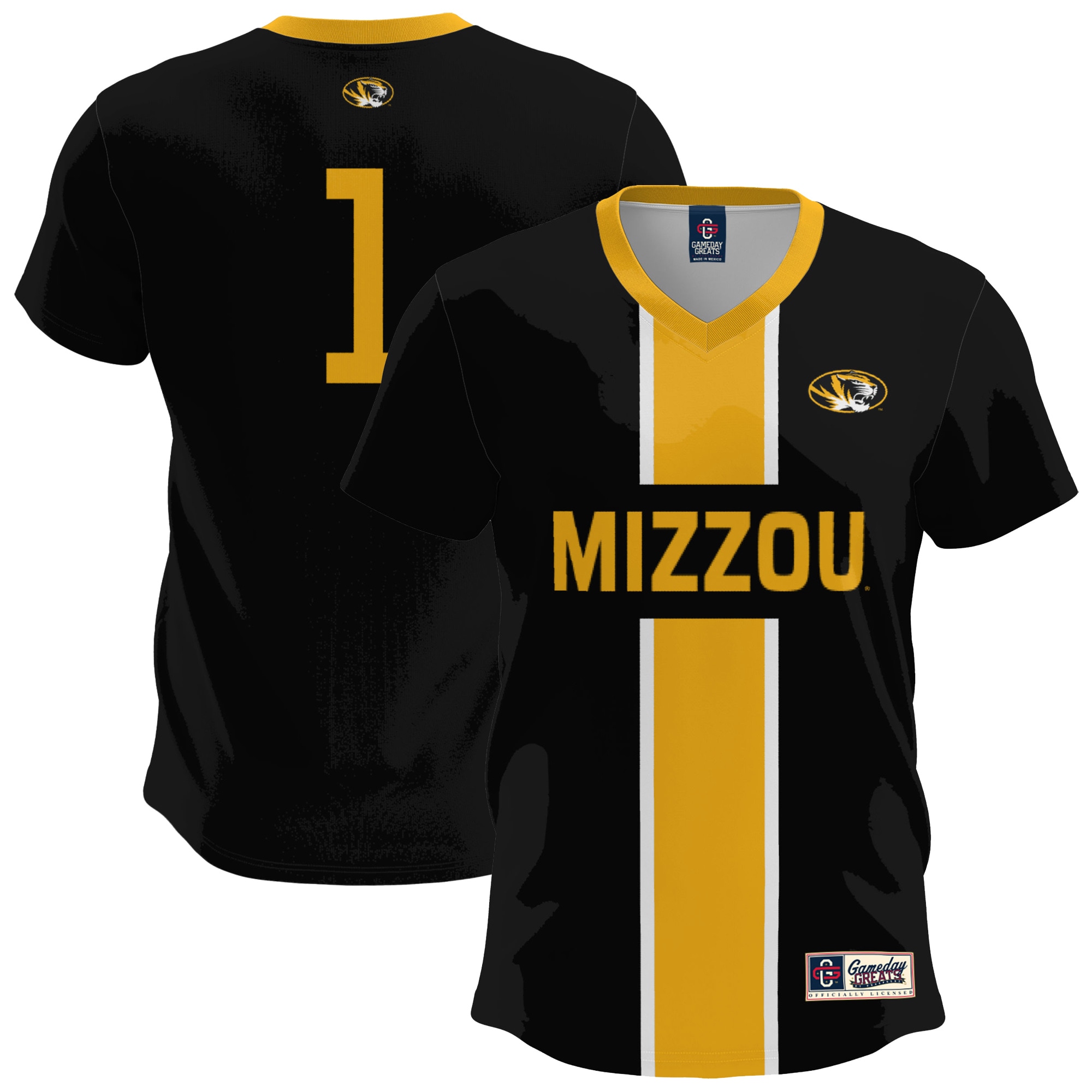  Missouri Tigers GameDay Greats Lightweight Soccer Fashion Jersey - Black