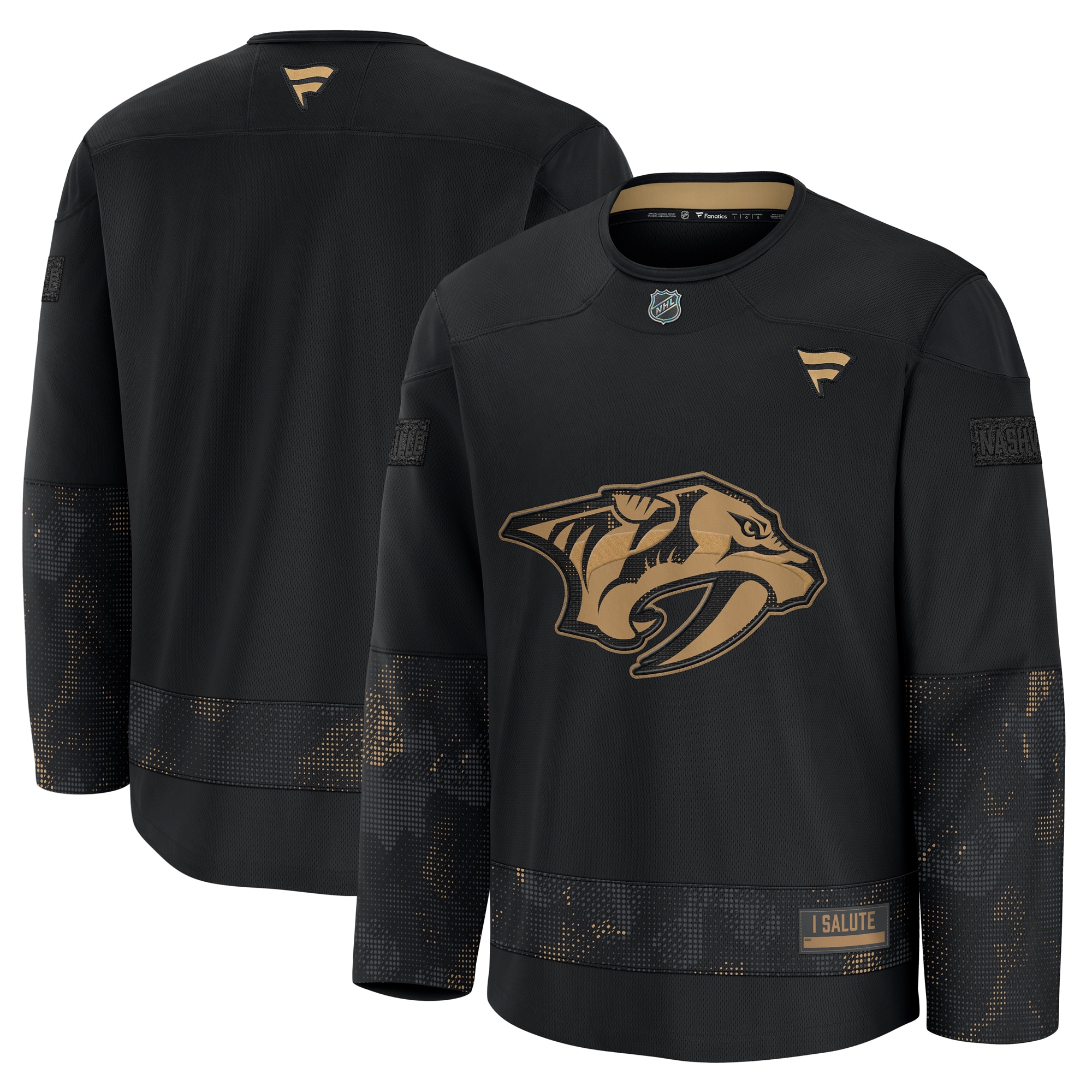  Nashville Predators Fanatics 2024 Military Appreciation Practice Jersey - Black