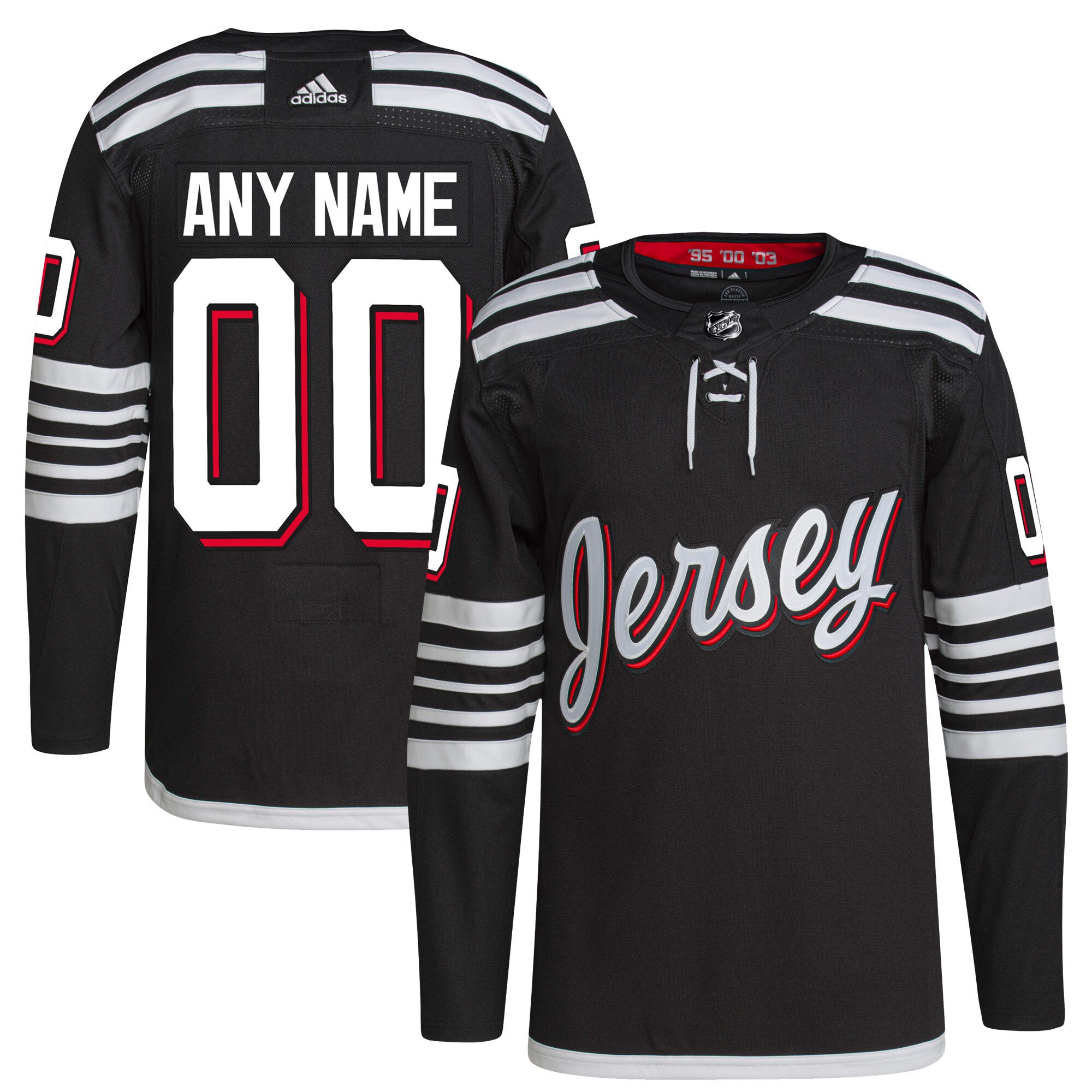  New Jersey Devils adidas  Alternate 2021/22 Primegreen Authentic Custom Jersey - Black