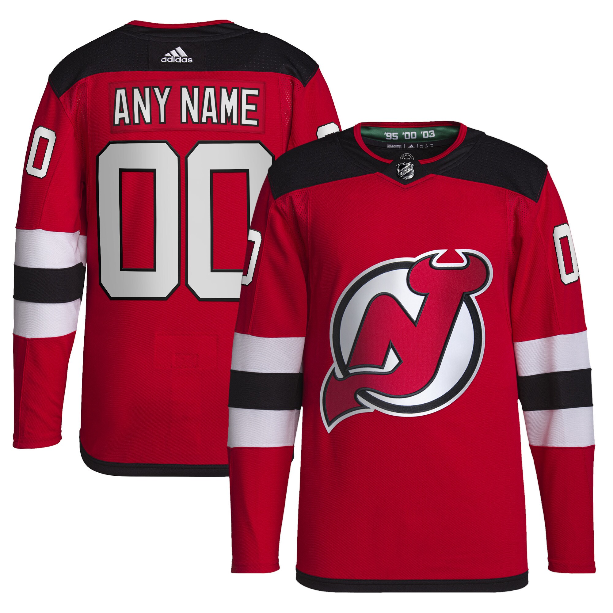  New Jersey Devils adidas  Home  Primegreen Authentic Custom Jersey - Red