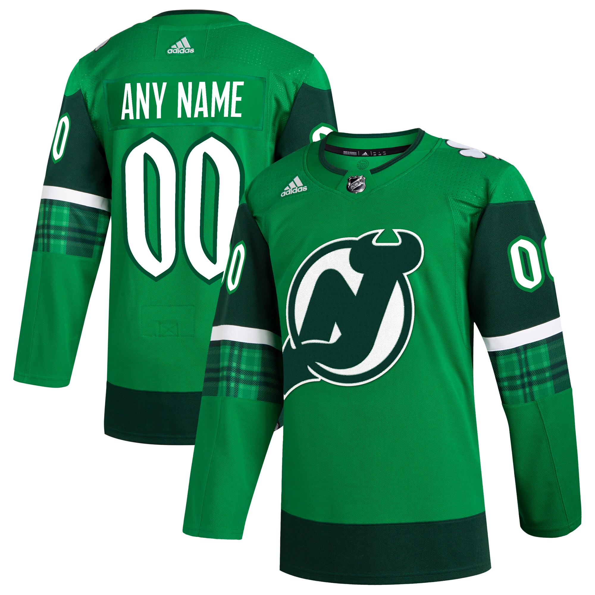  New Jersey Devils adidas St. Patrick's Day Authentic Custom Jersey - Kelly Green