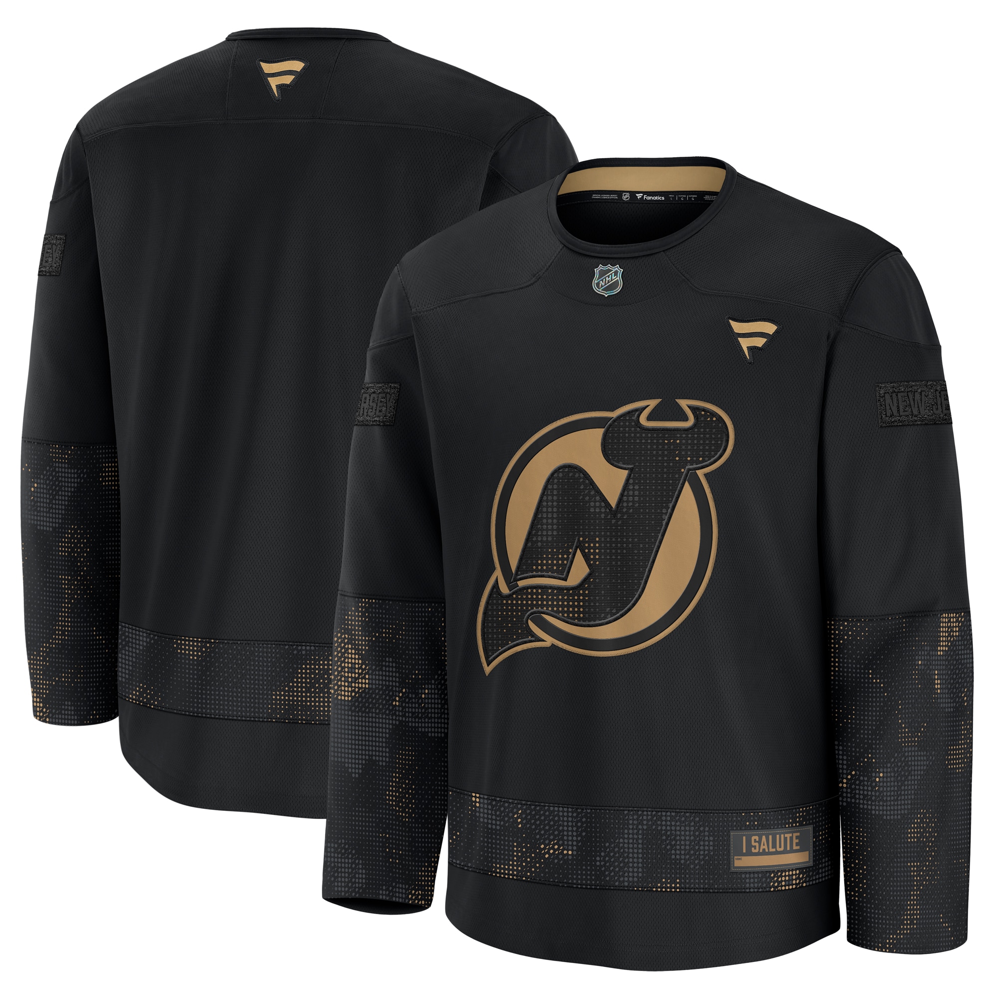  New Jersey Devils Fanatics 2024 Military Appreciation Practice Jersey - Black
