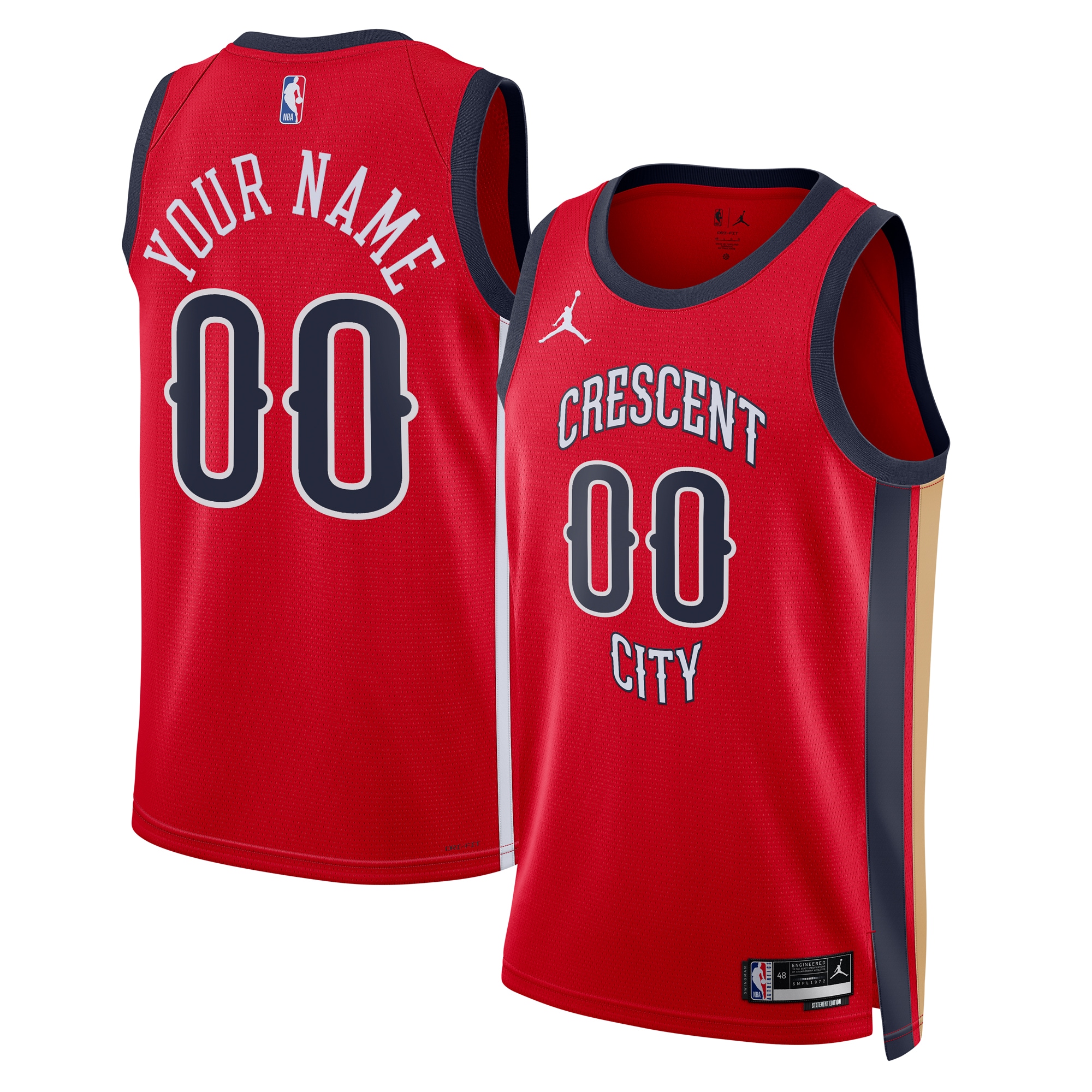  New Orleans Pelicans Jordan Brand Unisex Swingman Custom Jersey - Red - Statement Edition