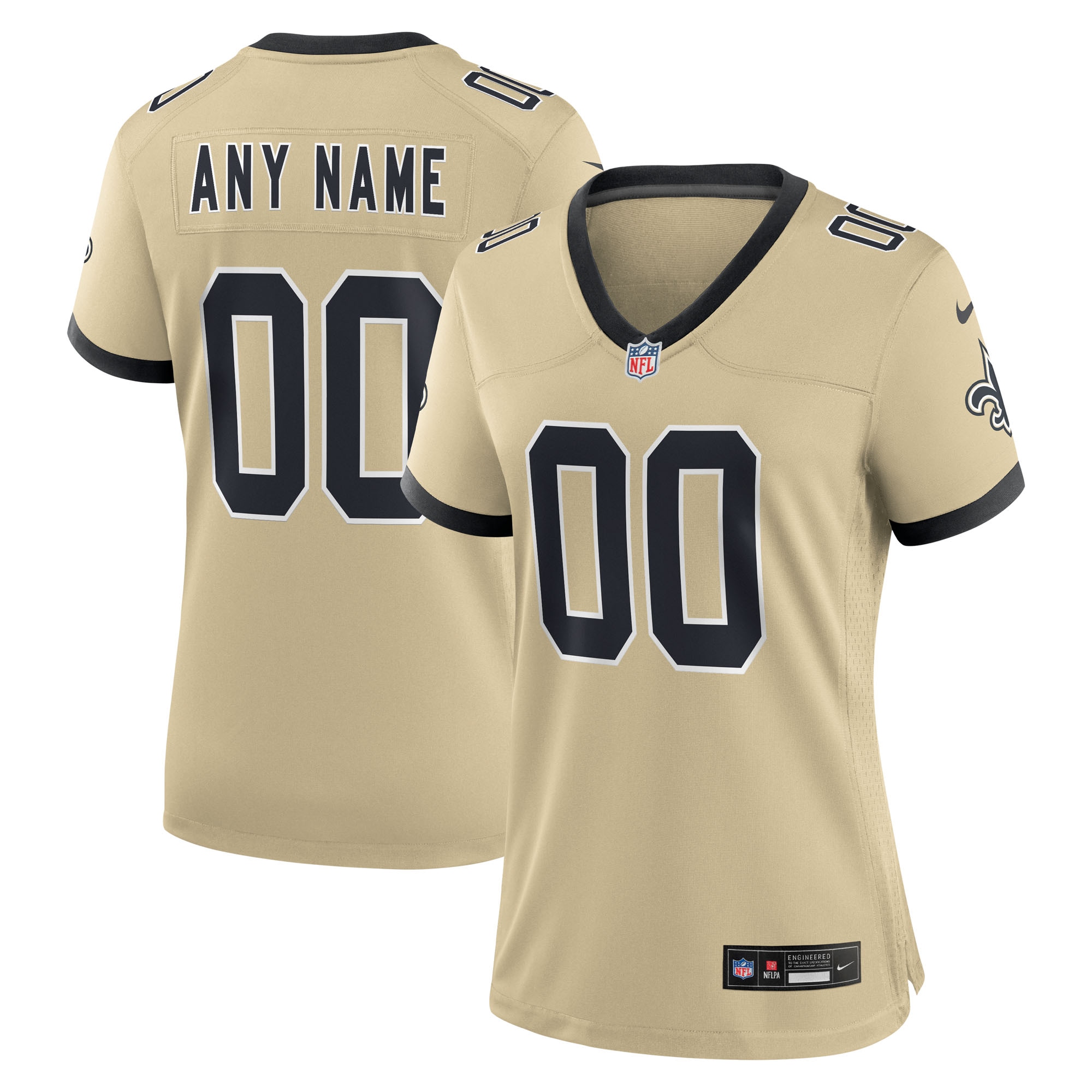  New Orleans Saints Women's Gameday Golds Alternate Custom Game Jersey