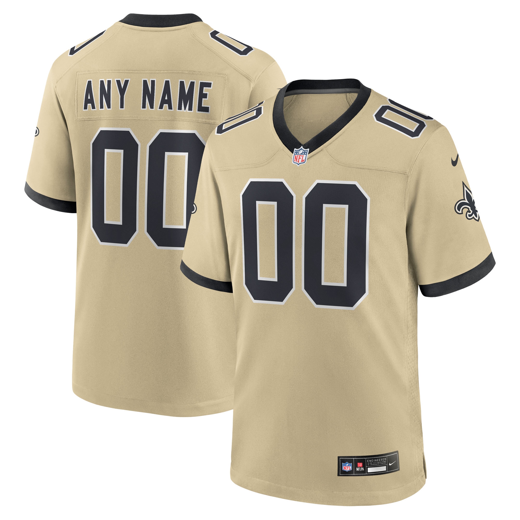  New Orleans Saints Youth Gameday Golds Alternate Custom Game Jersey - Gold