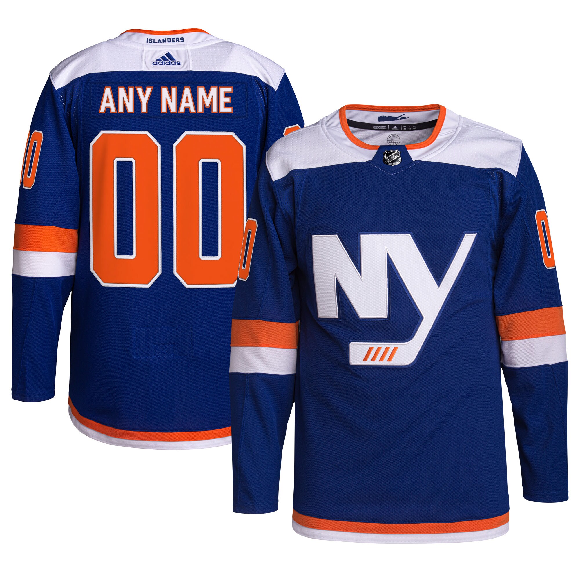  New York Islanders adidas  Alternate  Primegreen Authentic Custom Jersey - Royal