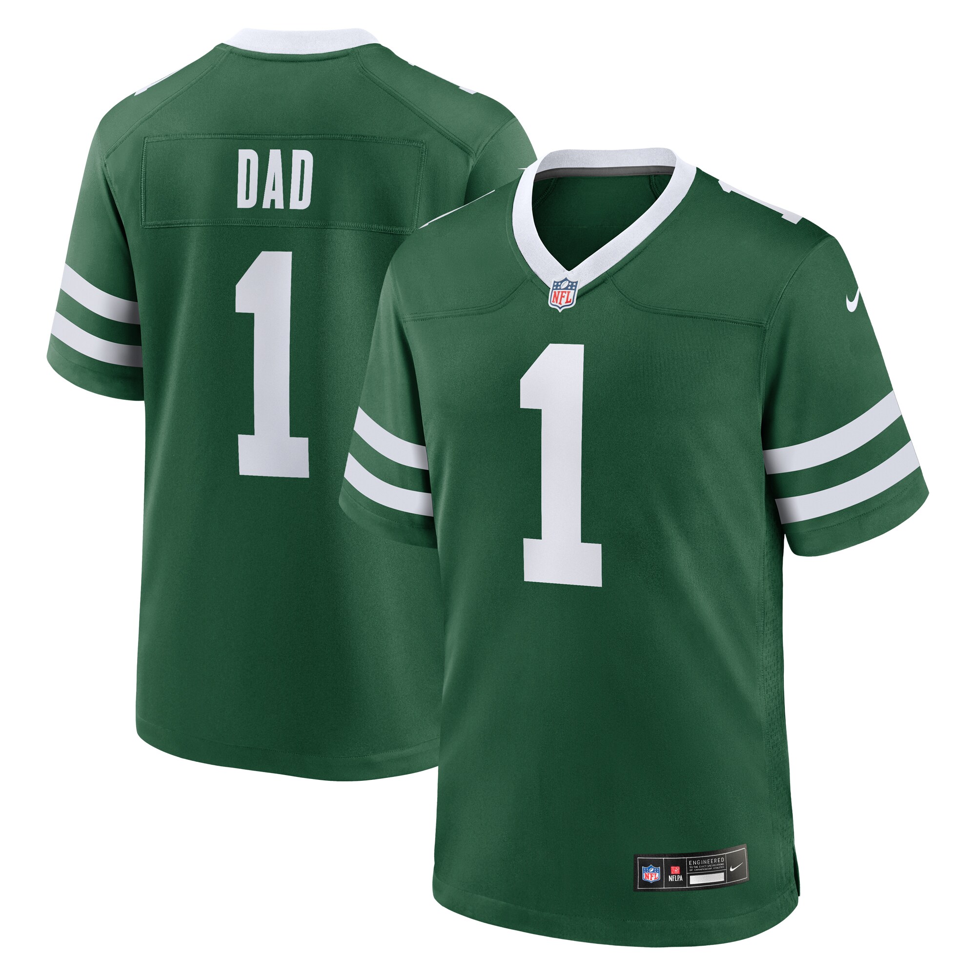  New York Jets #1 Dad Game Jersey - Legacy Green