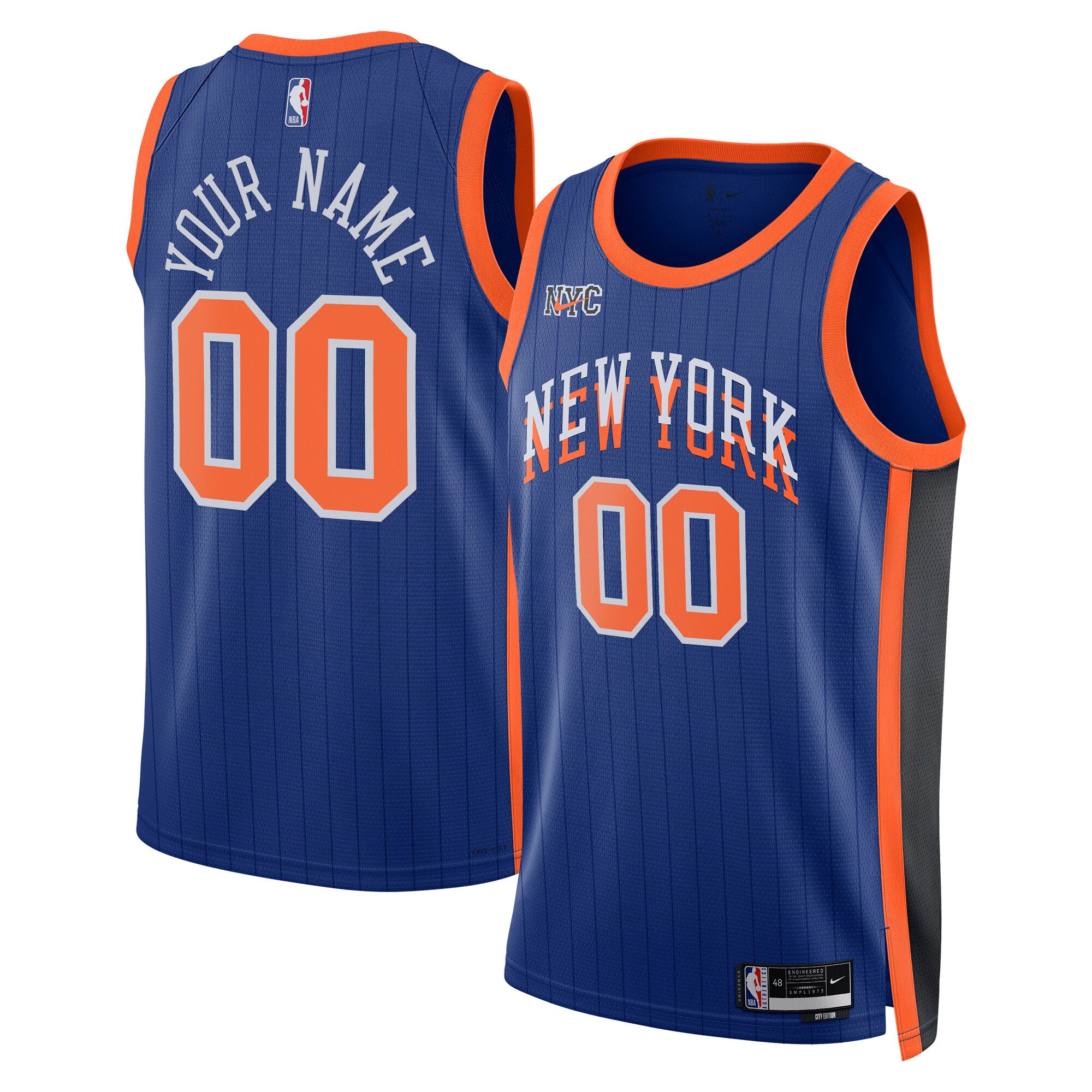  New York Knicks Nike Unisex 2023/24 Custom Swingman Jersey - Blue - City Edition