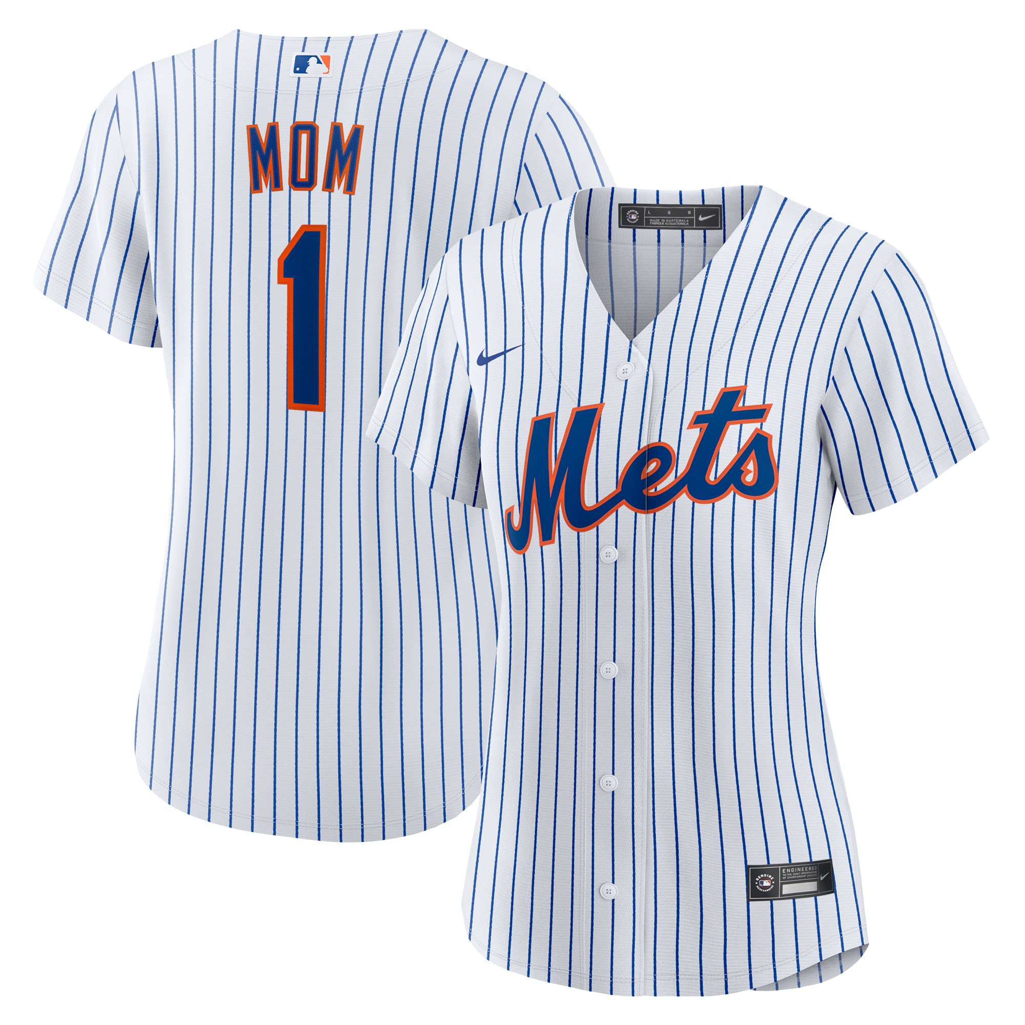  New York Mets Women's #1 Mom Home Jersey - White