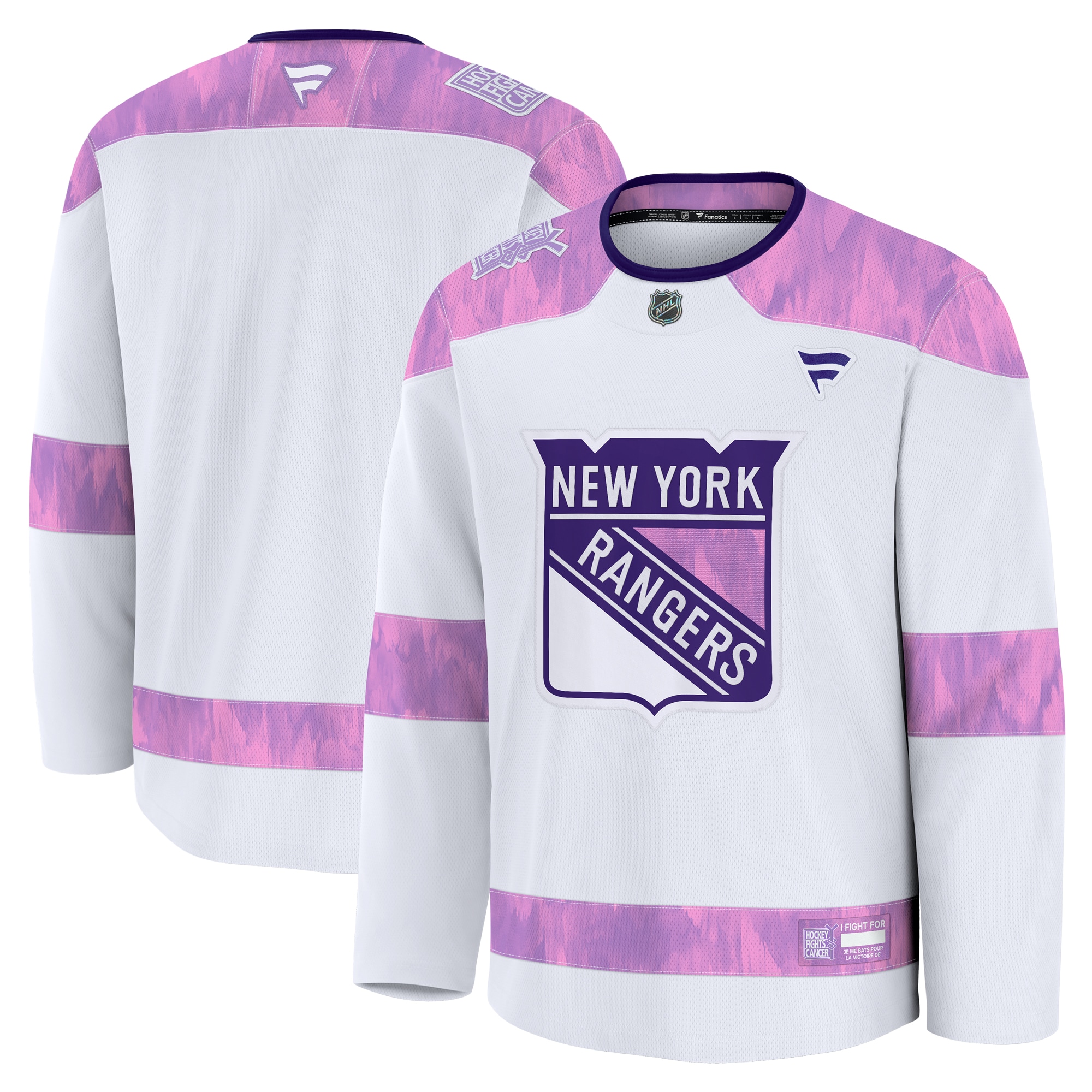  New York Rangers Fanatics 2024 Hockey Fights Cancer Practice Jersey - White