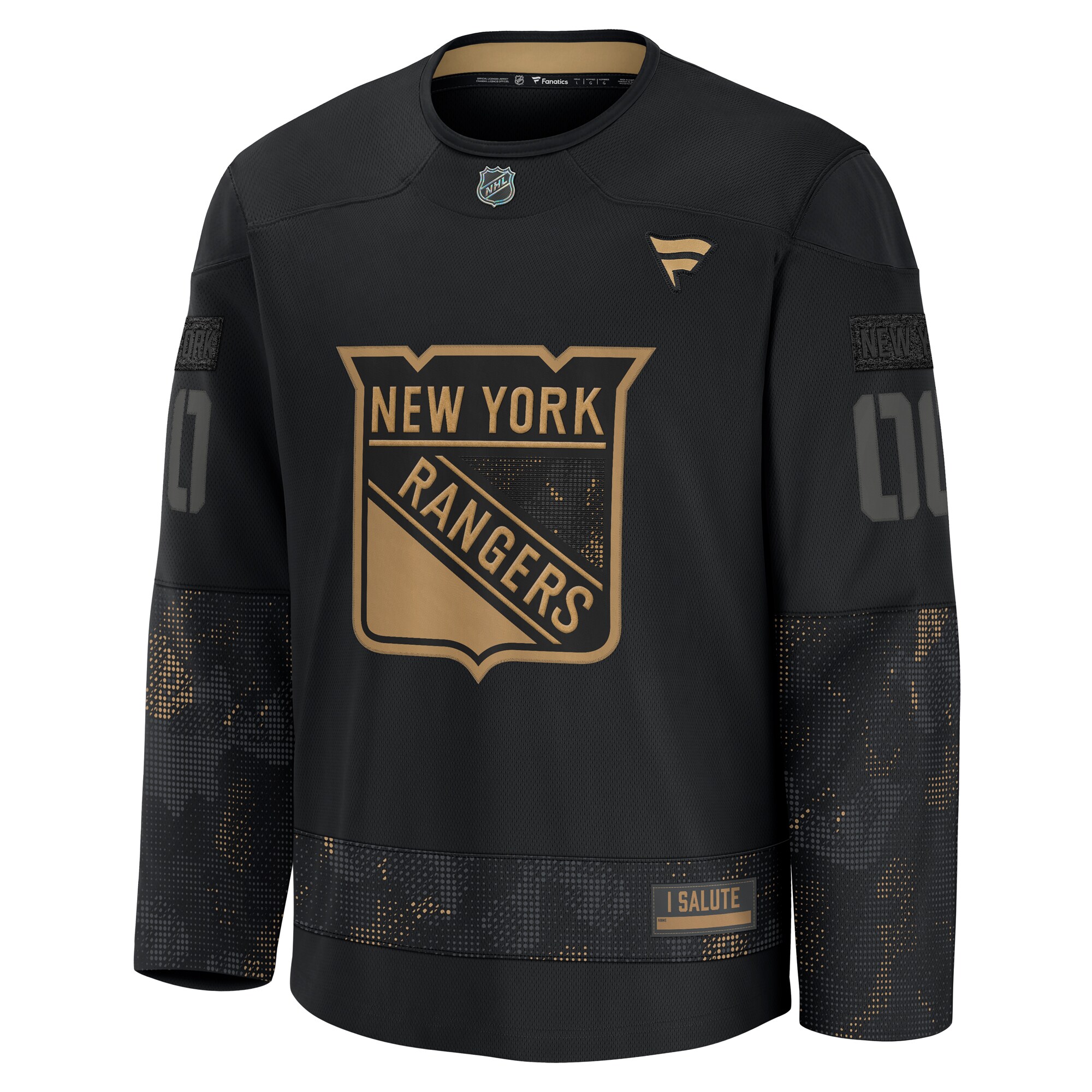  New York Rangers Fanatics 2024 Military Appreciation Custom Practice Jersey - Black