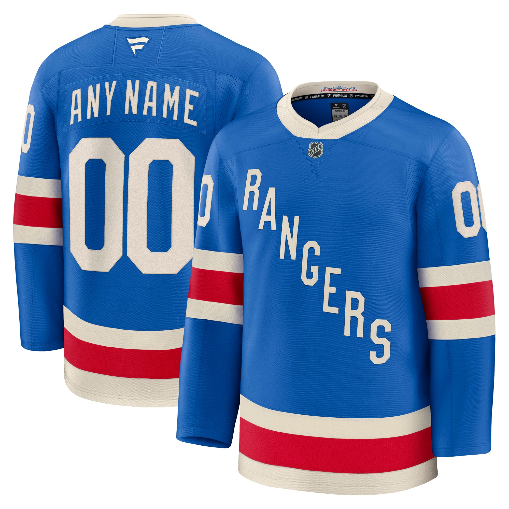 New York Rangers Fanatics Centennial Premium Custom Jersey