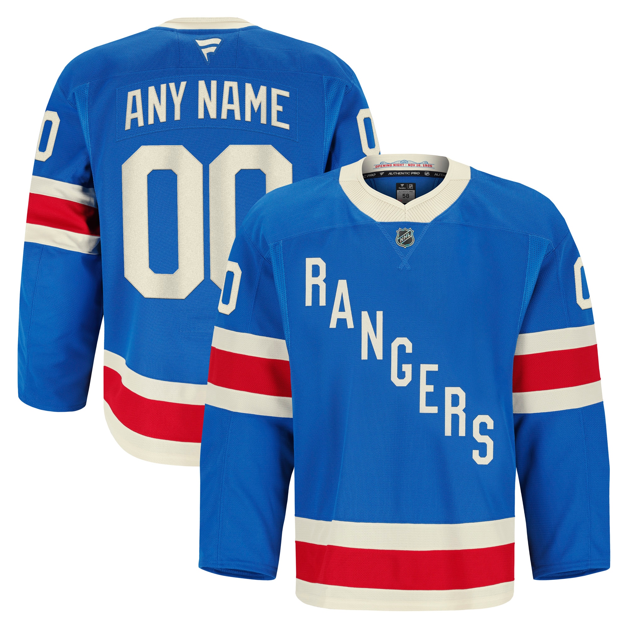  New York Rangers Fanatics Centennial Pro Custom Jersey