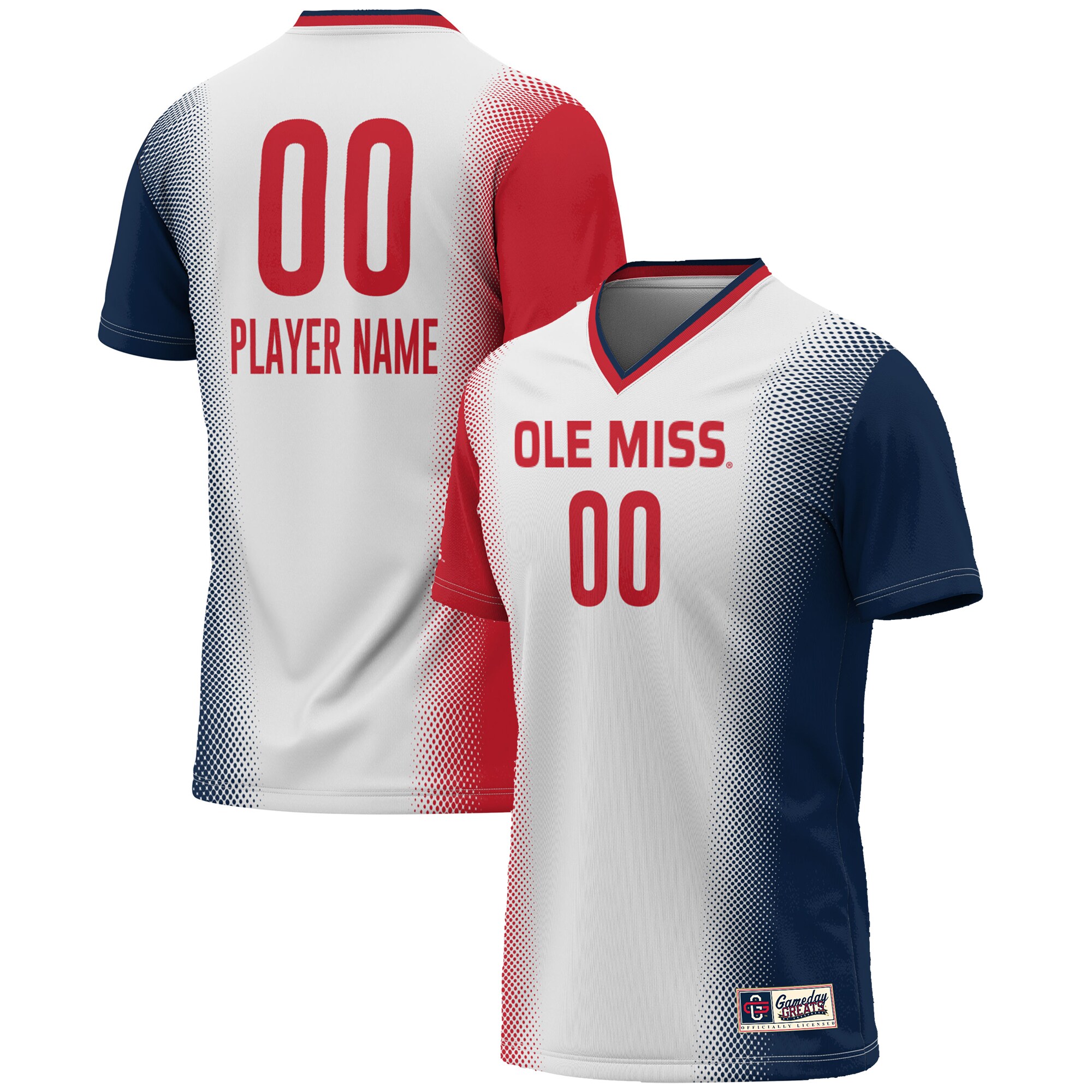  Ole Miss Rebels GameDay Greats Unisex NIL Pick-A-Player Lightweight Women's Soccer Jersey - White