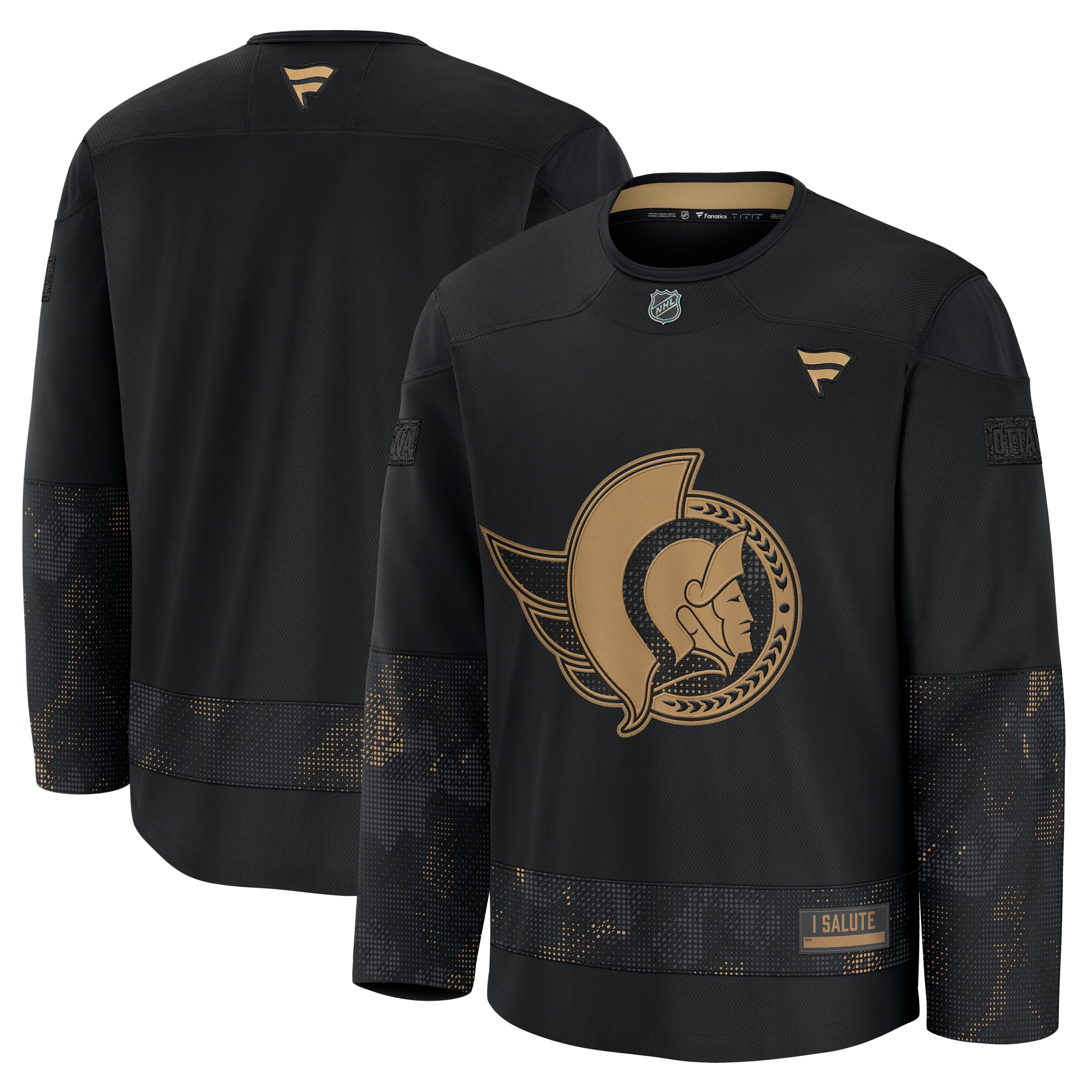  Ottawa Senators Fanatics 2024 Military Appreciation Practice Jersey - Black