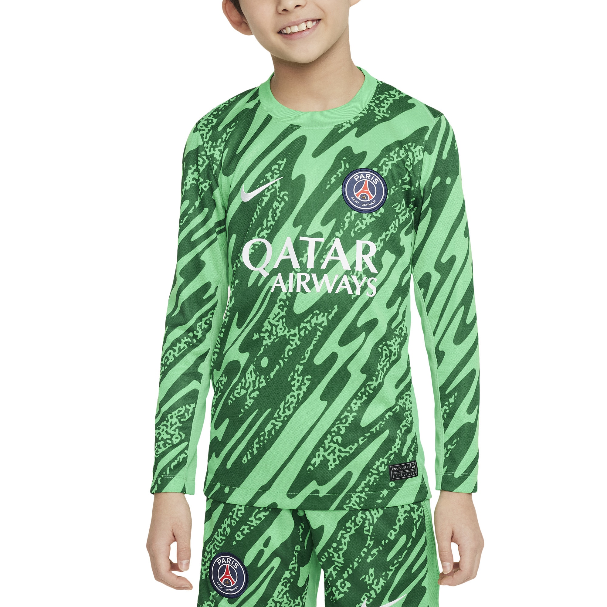  Paris Saint-Germain Nike Youth 2024/25 Goalkeeper Replica Stadium Long Sleeve Jersey - Green